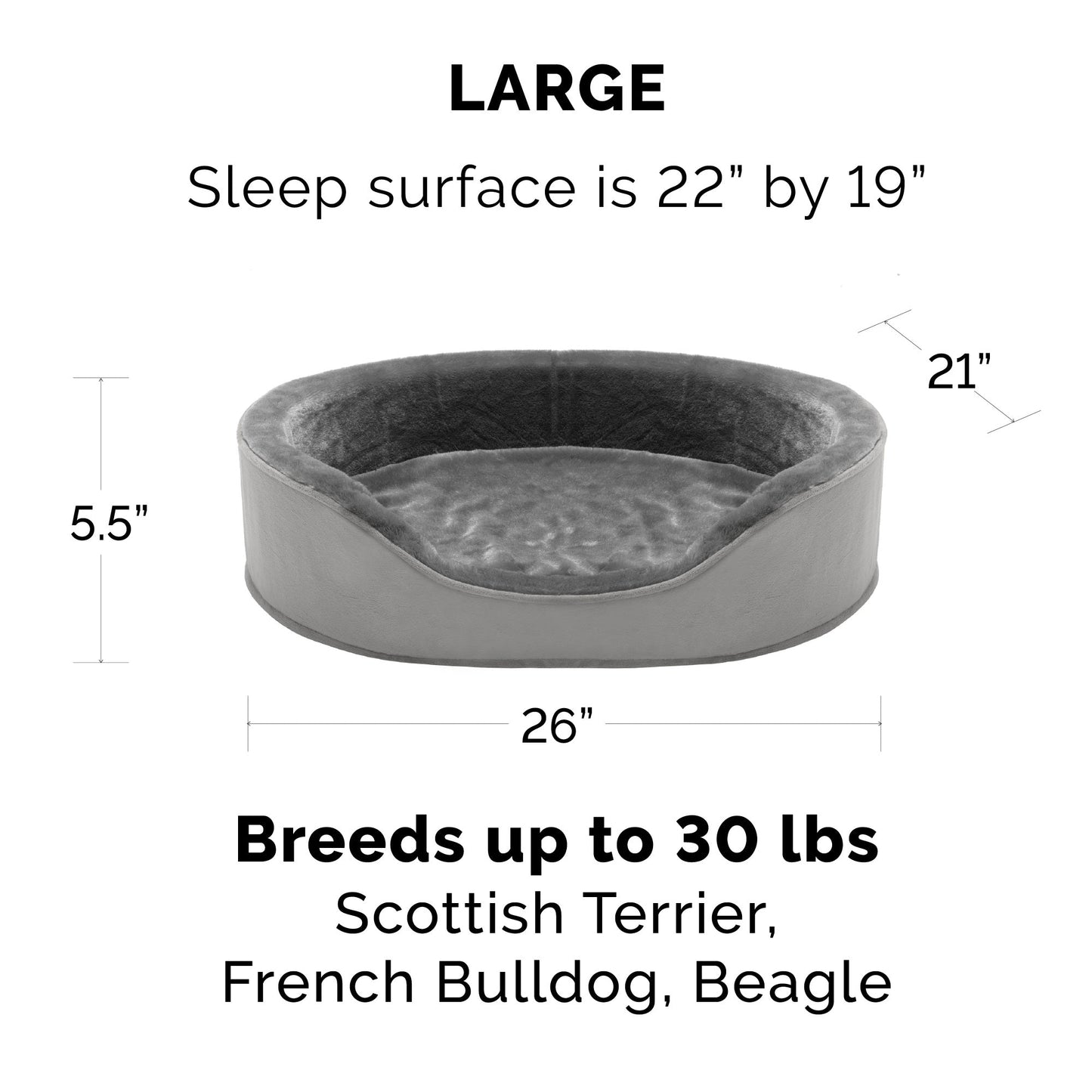 Oval Dog Bed - Plush & Velvet