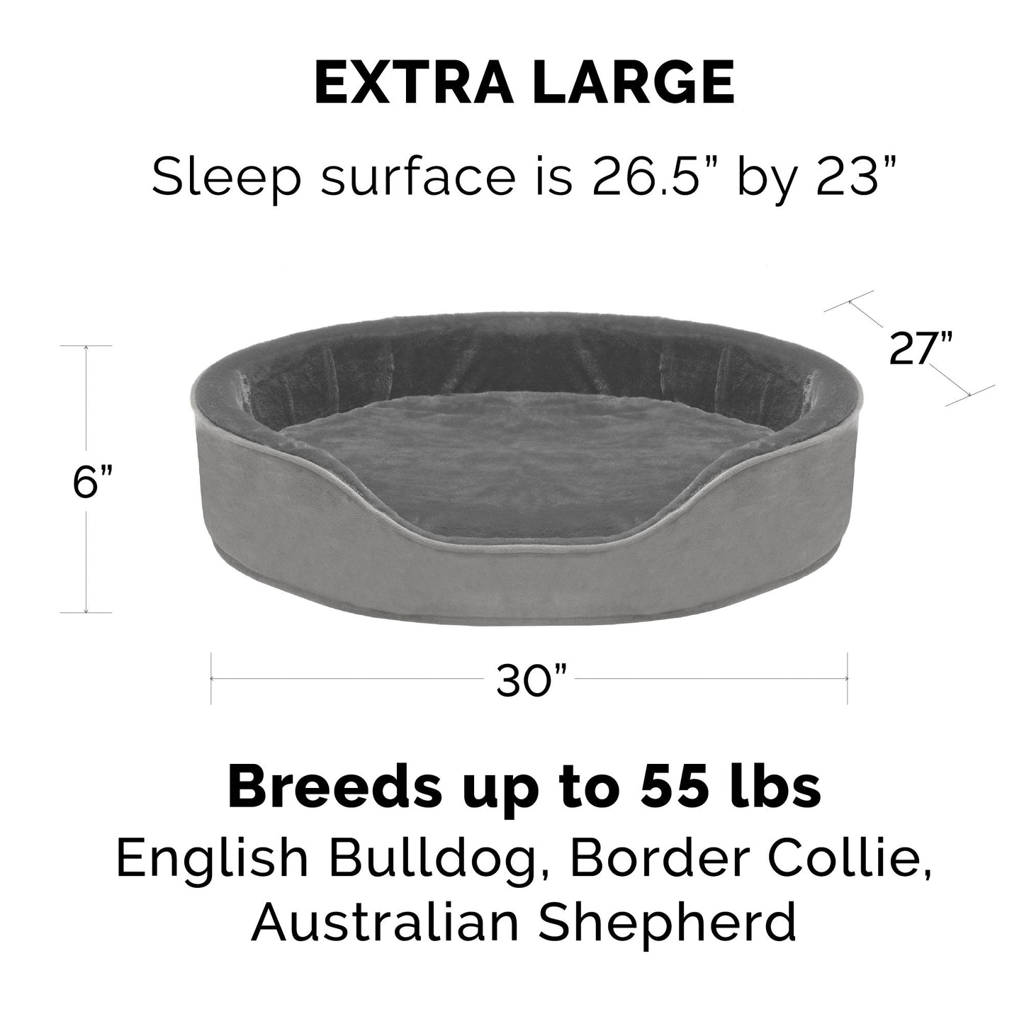 Oval Dog Bed - Plush & Velvet