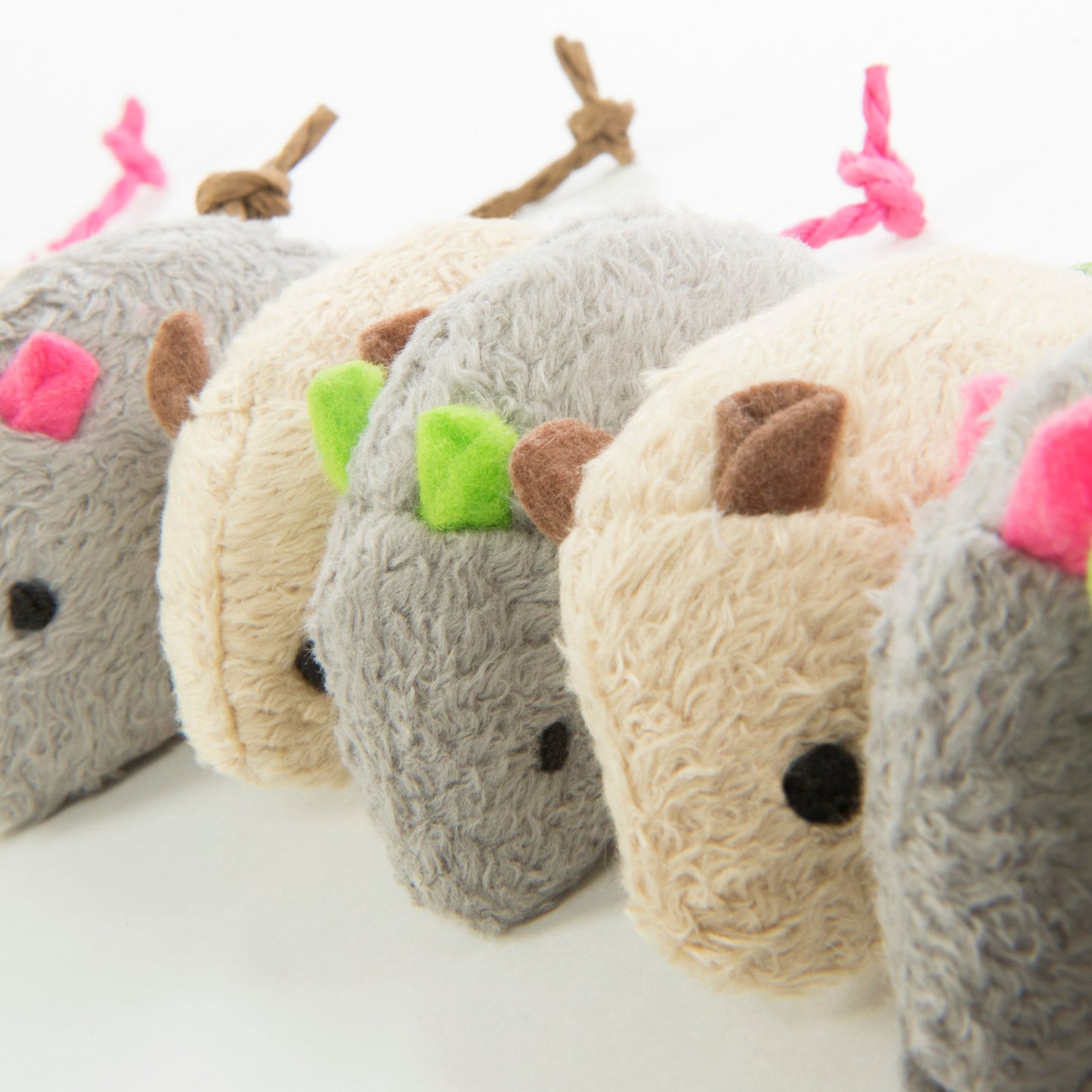 Skitter Critters Value Pack Plush Catnip Cat Toys, Gray & Cream (Set of 10)