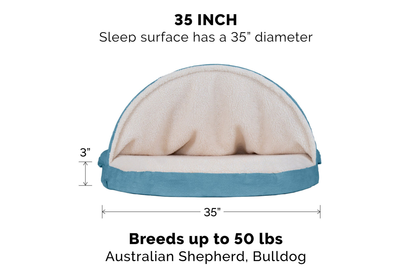 Snuggery Burrow Dog Bed - Faux Sheepskin