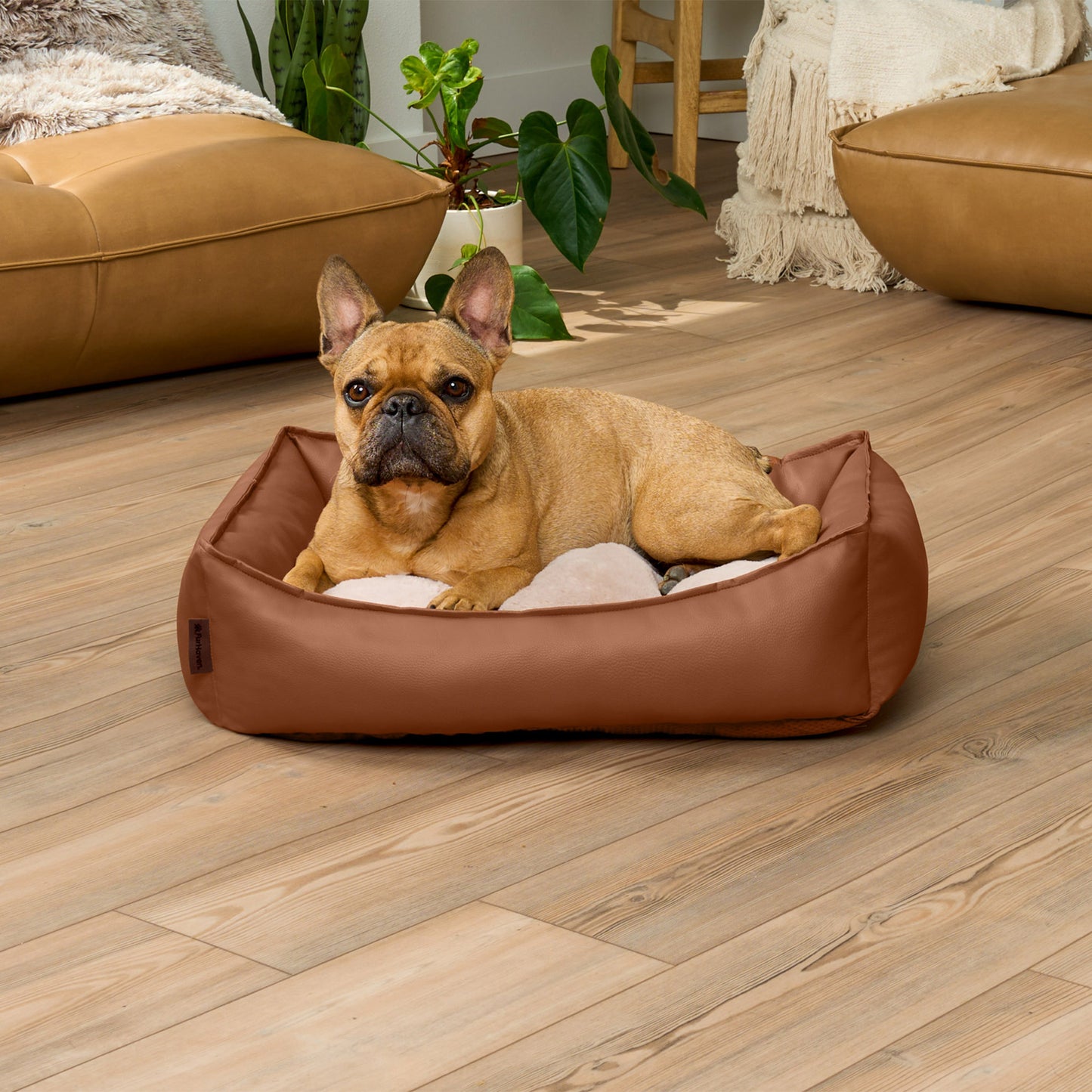 Leather Look Cozy Couch Pet Bed