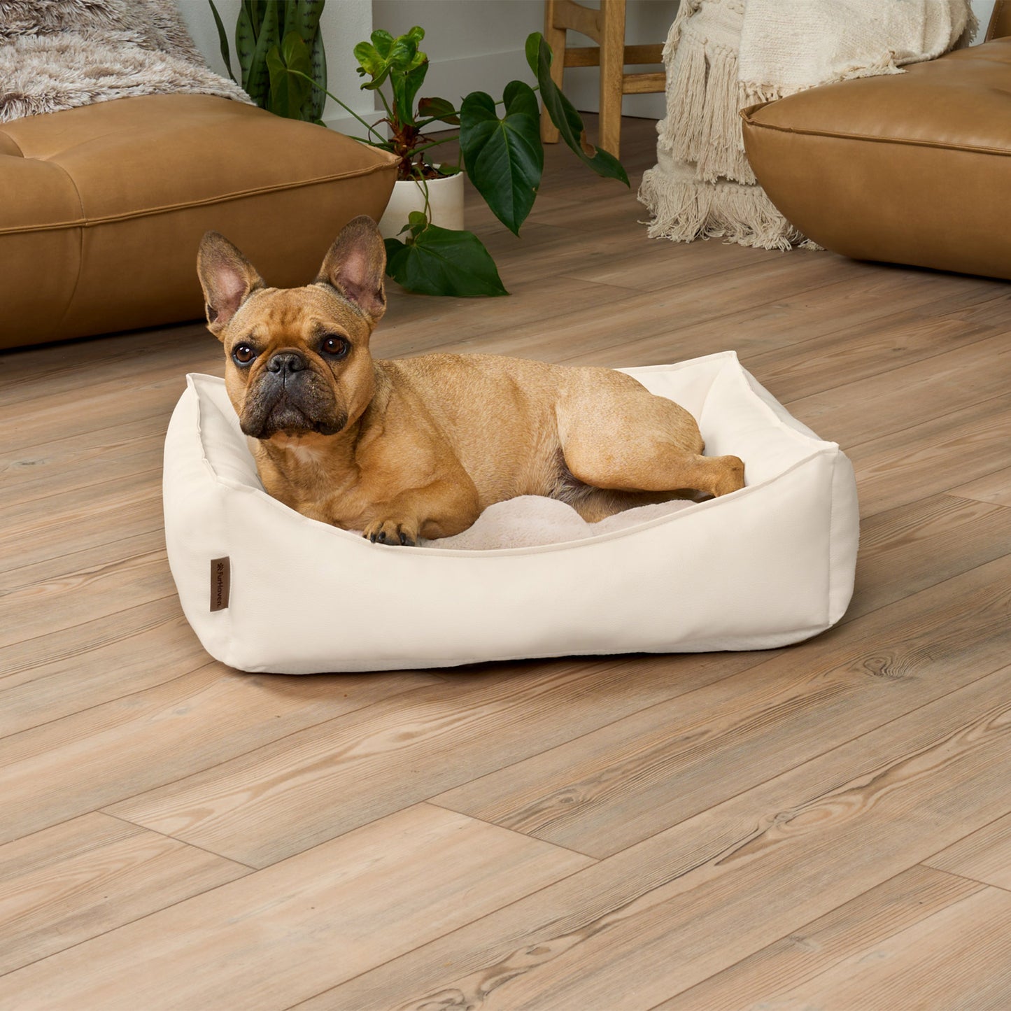 Leather Look Cozy Couch Pet Bed
