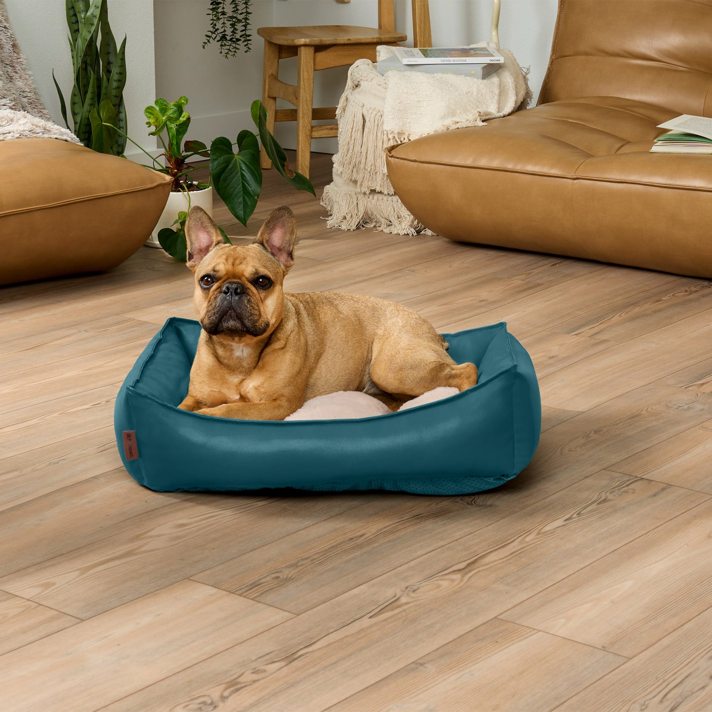 Leather Look Cozy Couch Pet Bed