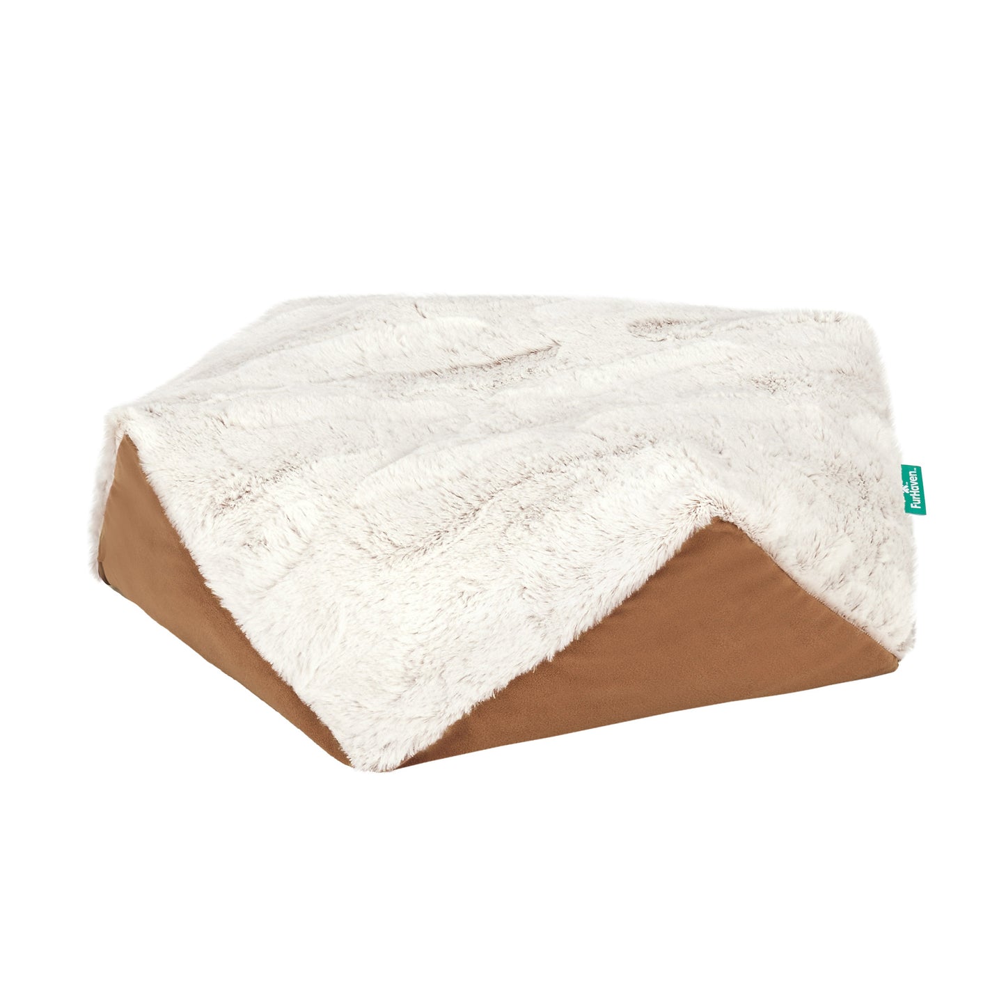 Stone-Embossed Faux Fur Pouf Pet Bed