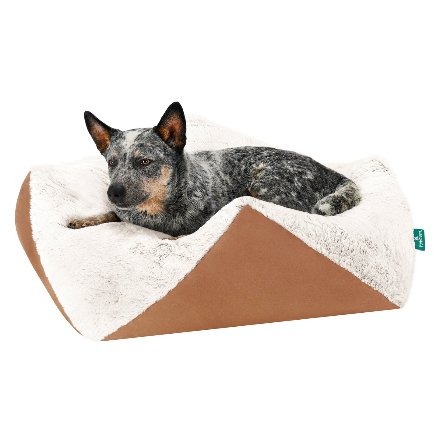 Stone-Embossed Faux Fur Pouf Pet Bed