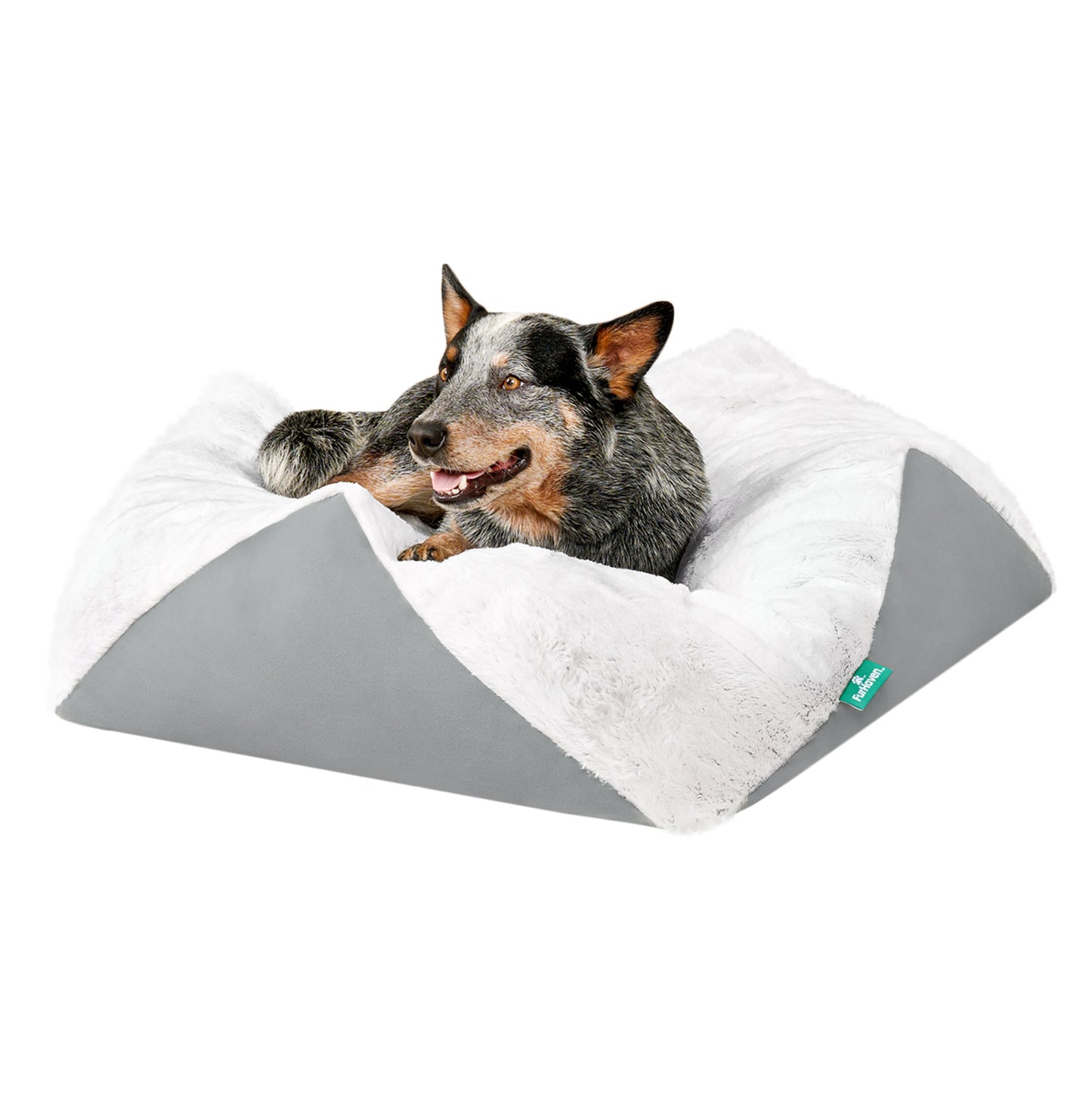 Stone-Embossed Faux Fur Pouf Pet Bed