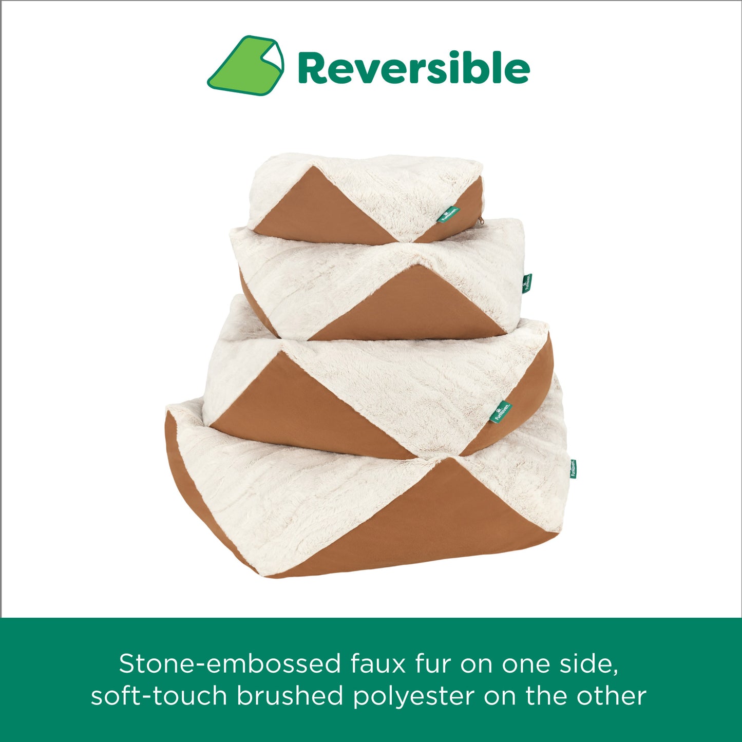 Stone-Embossed Faux Fur Pouf Pet Bed