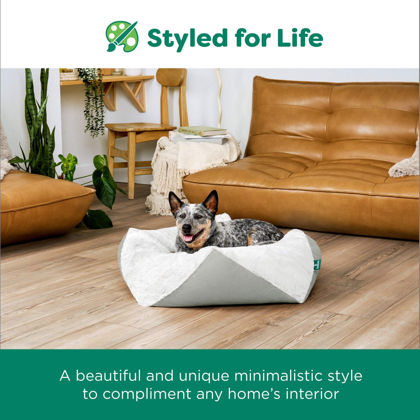 Stone-Embossed Faux Fur Pouf Pet Bed
