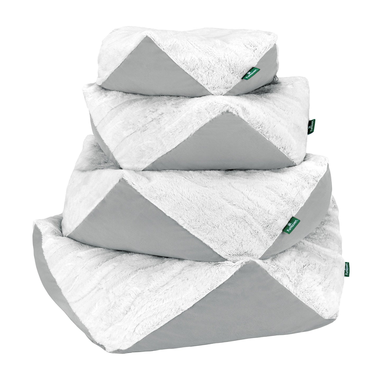 Stone-Embossed Faux Fur Pouf Pet Bed