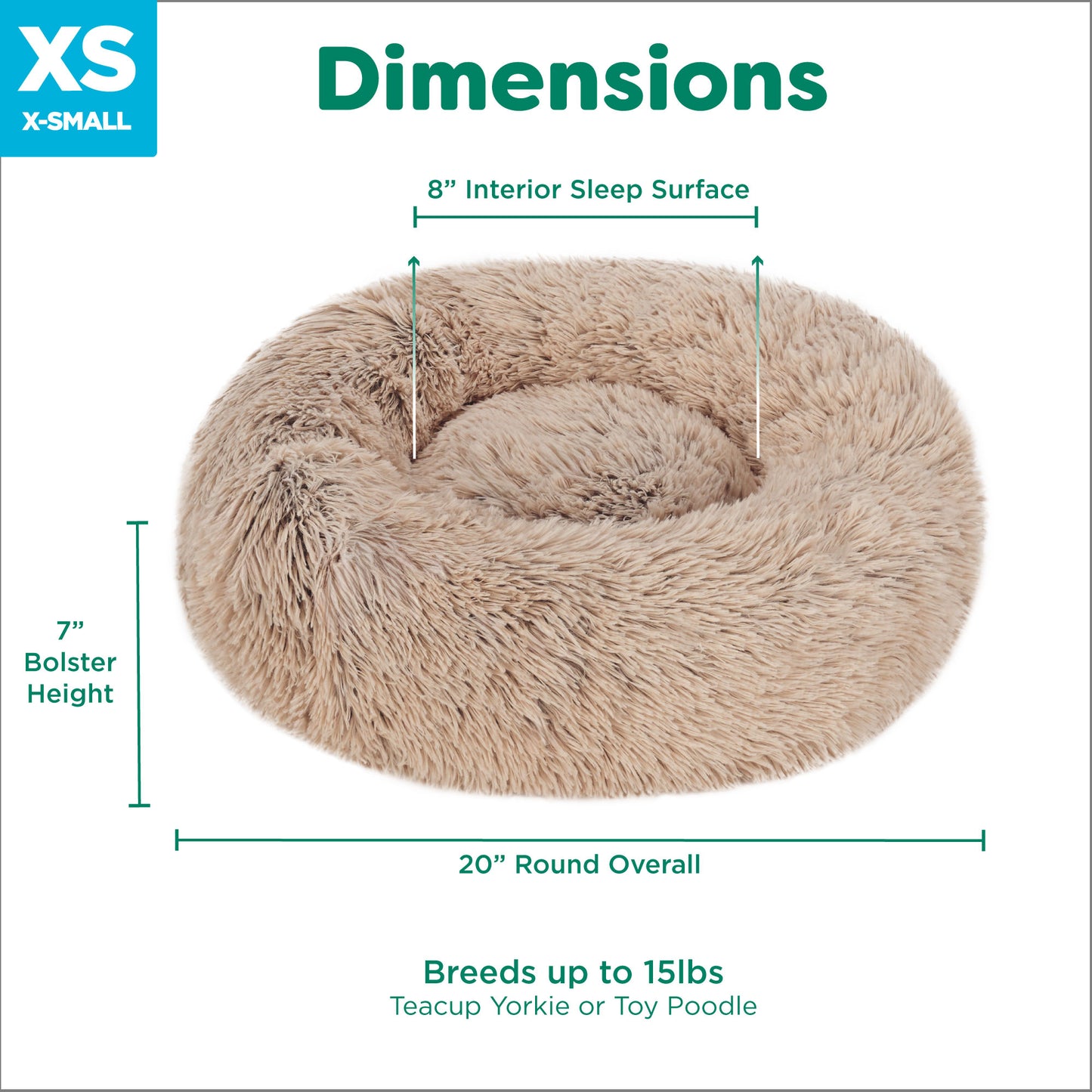 Calming Cuddler Long Fur Donut Dog Bed