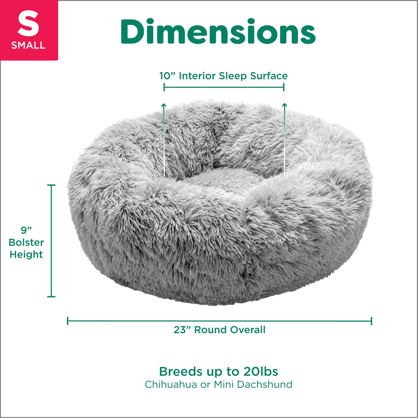 Calming Cuddler Long Fur Donut Dog Bed