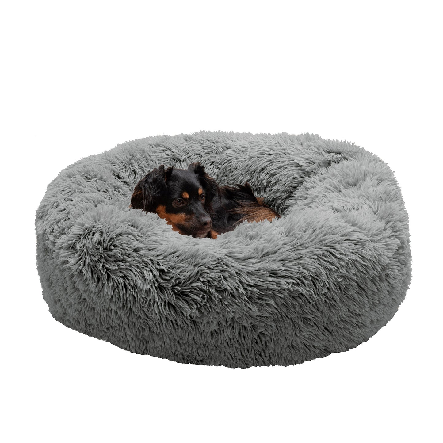 Calming Cuddler Long Fur Donut Dog Bed