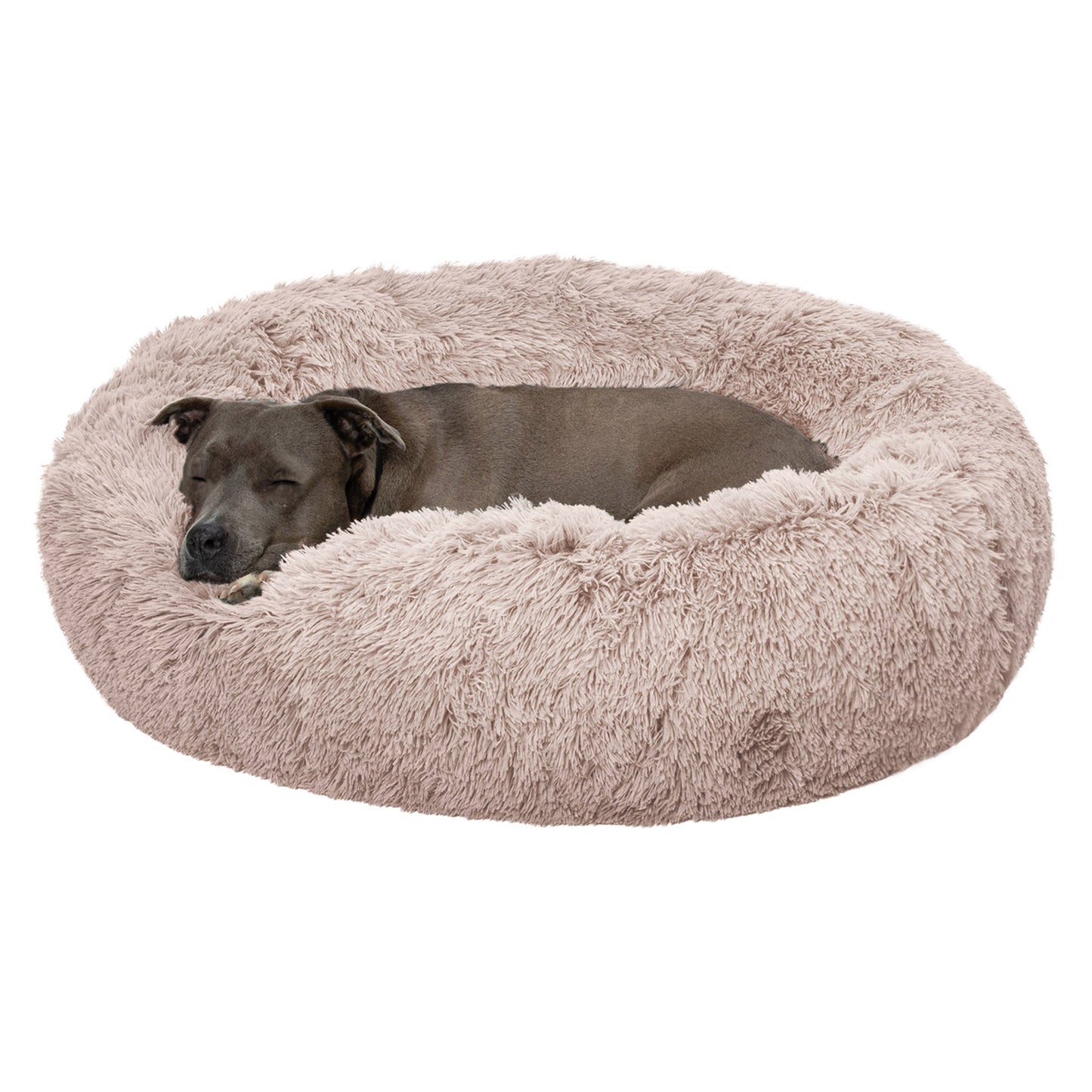 Calming Cuddler Long Fur Donut Dog Bed