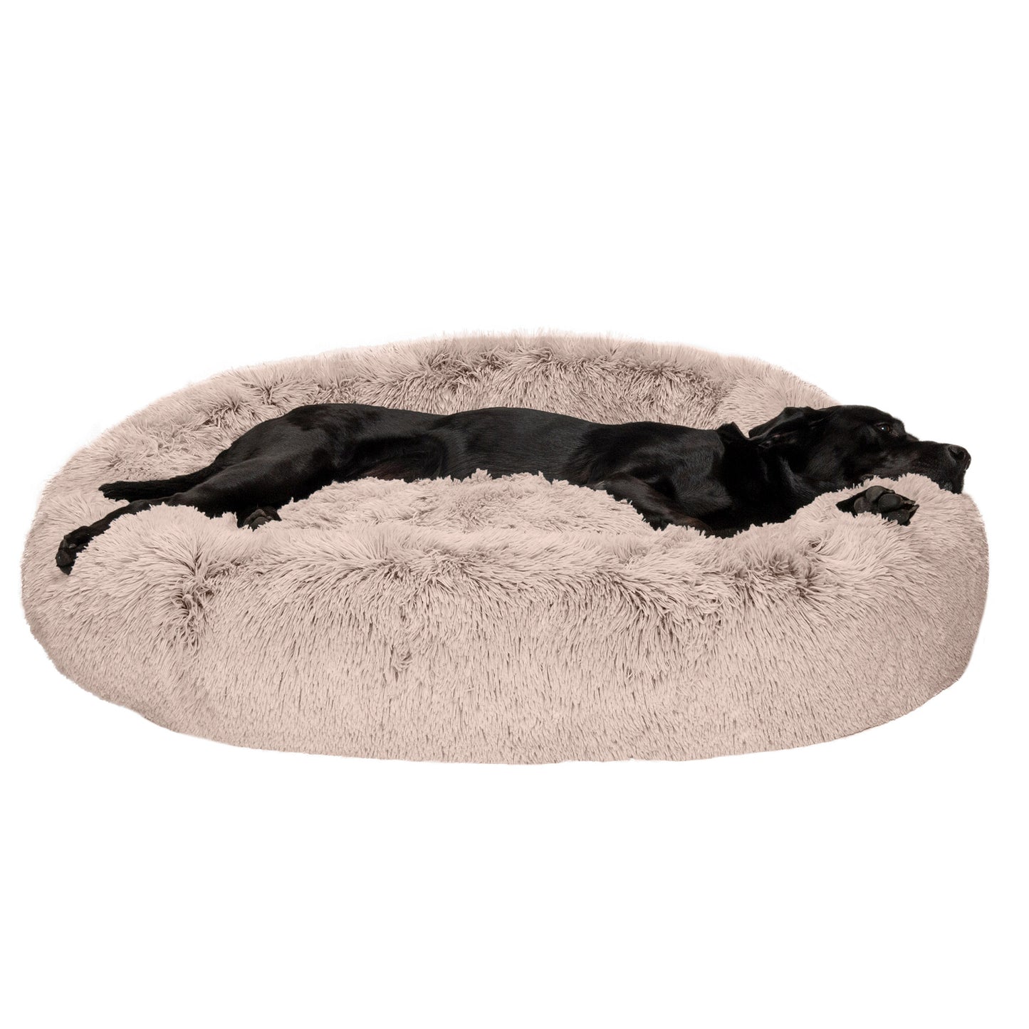 Calming Cuddler Long Fur Donut Dog Bed