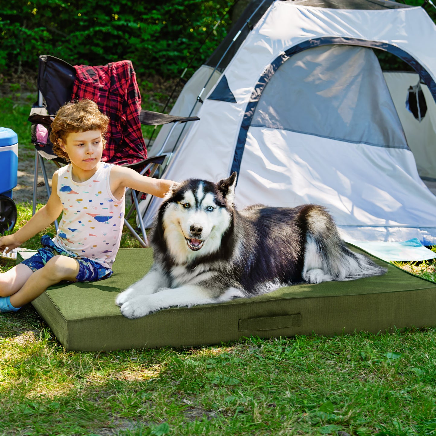 Grid Indoor-Outdoor Deluxe Mattress Pet Bed