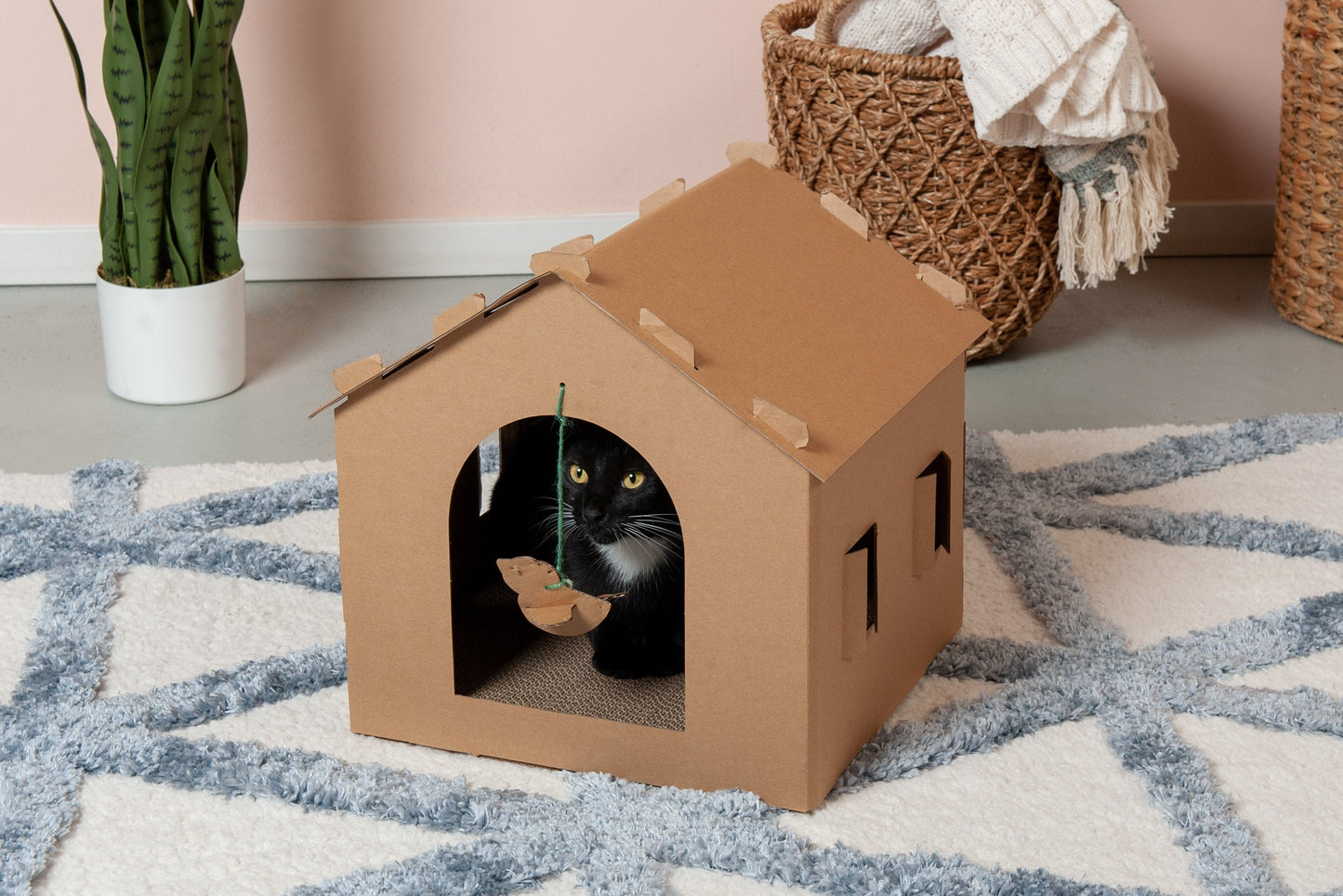 Corrugated House Scratchers with Catnip