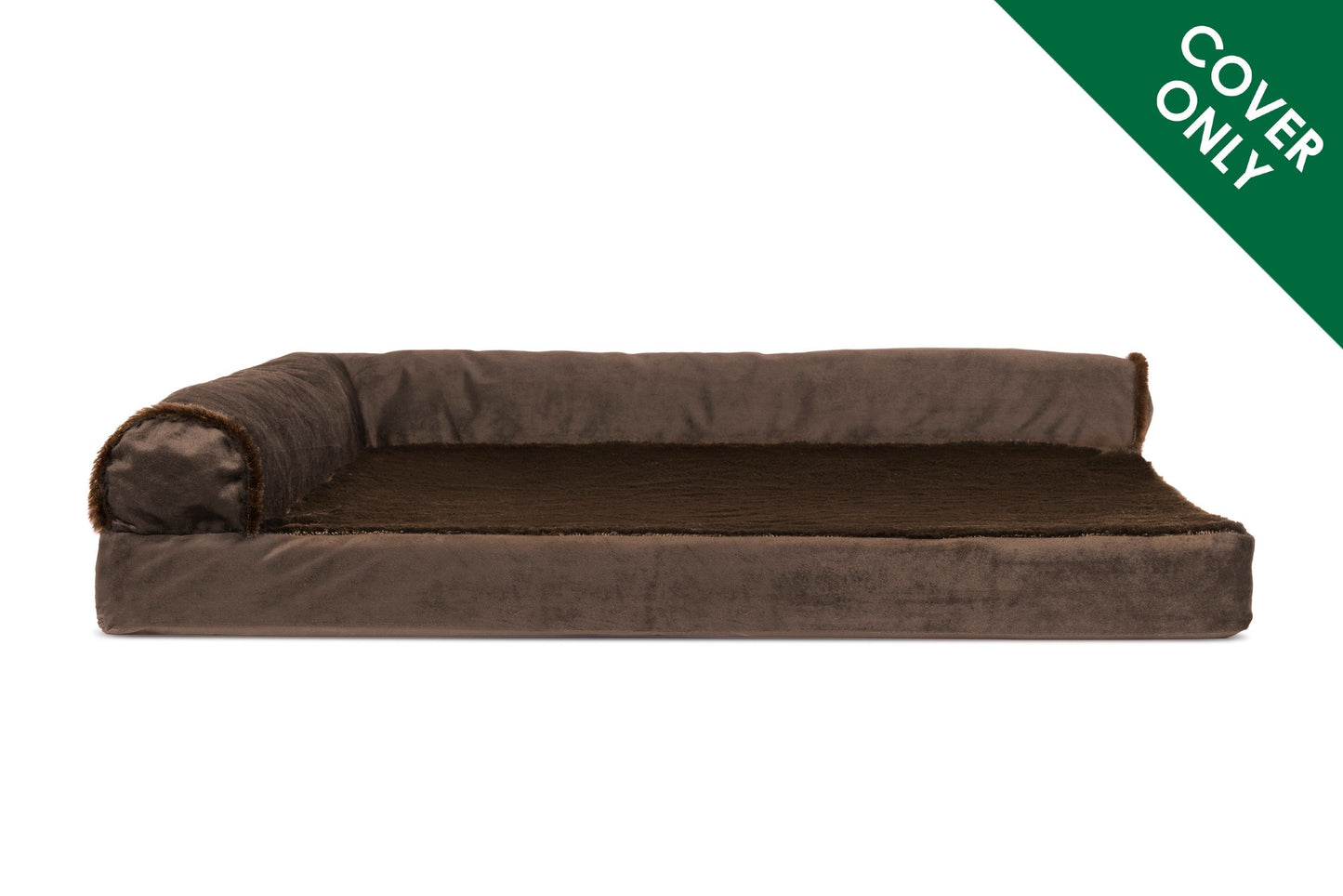 Deluxe Chaise Lounge Dog Bed - Faux Fur & Velvet - Cover