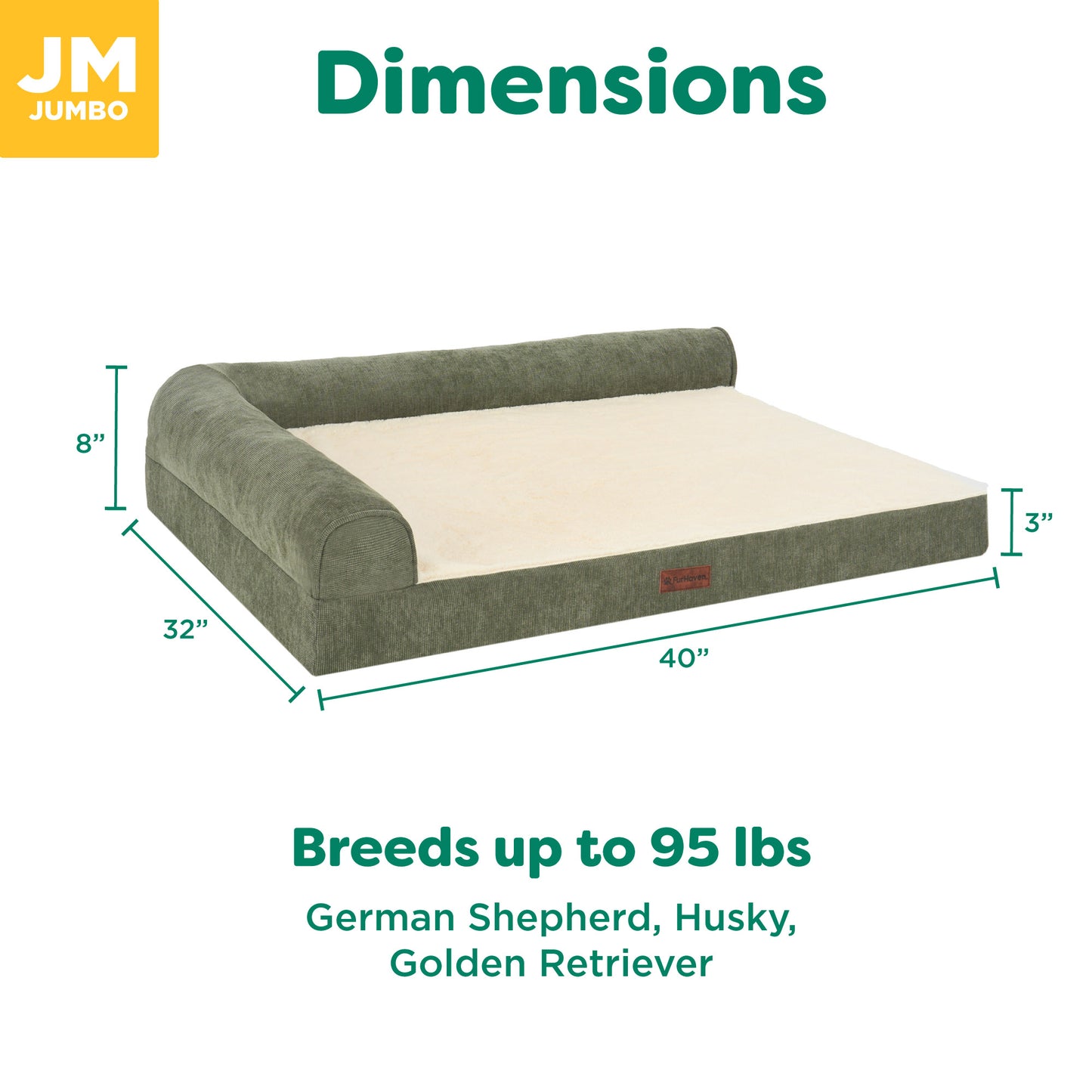 Plush & Grid Cord Deluxe L-Chaise Pet Bed