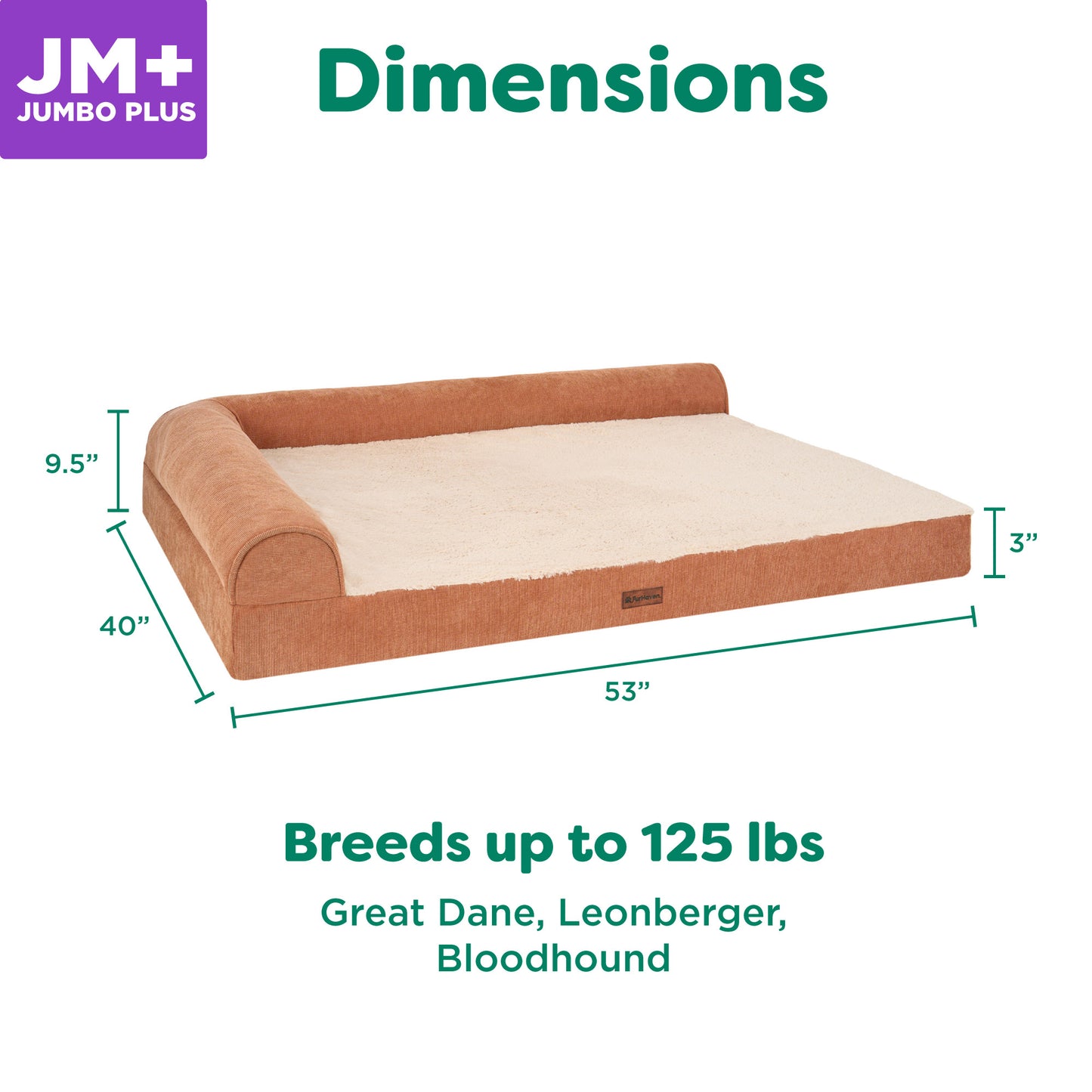 Plush & Grid Cord Deluxe L-Chaise Pet Bed