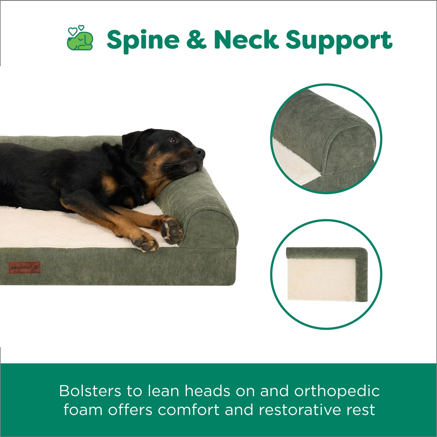 Plush & Grid Cord Deluxe L-Chaise Pet Bed