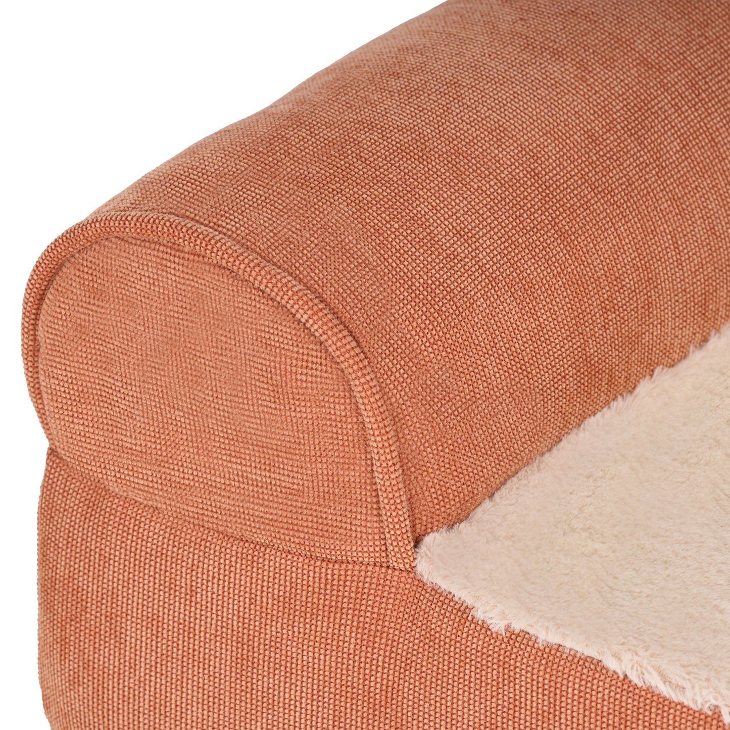Plush & Grid Cord Deluxe L-Chaise Pet Bed