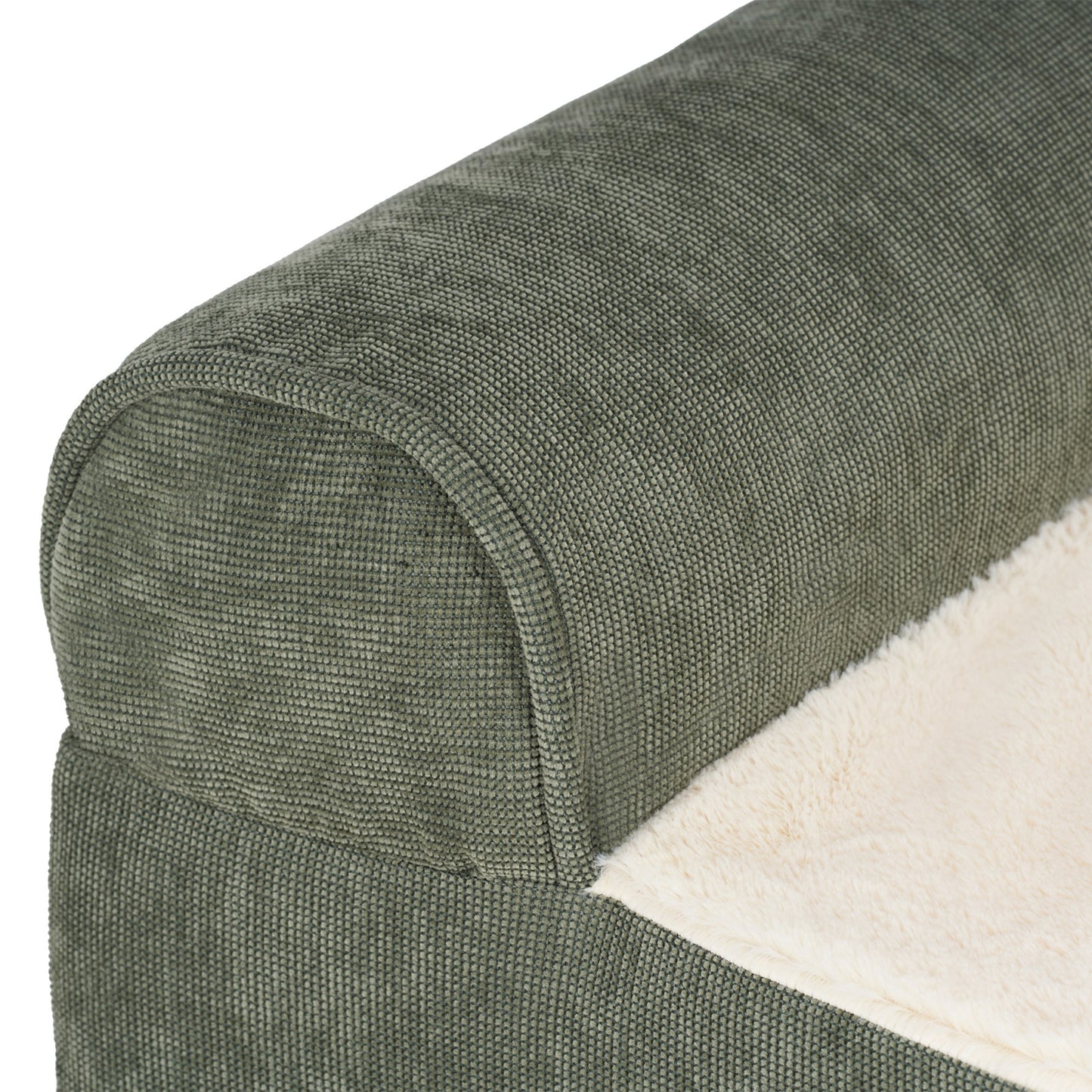 Plush & Grid Cord Deluxe L-Chaise Pet Bed
