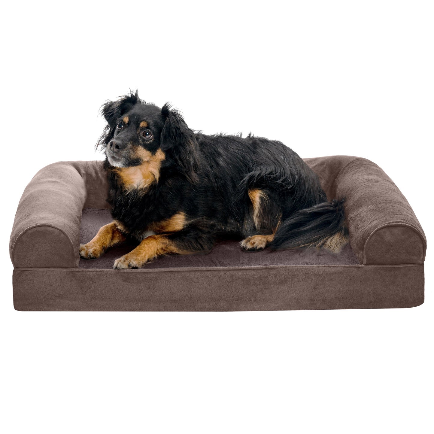 Sofa Dog Bed - Faux Fur & Velvet
