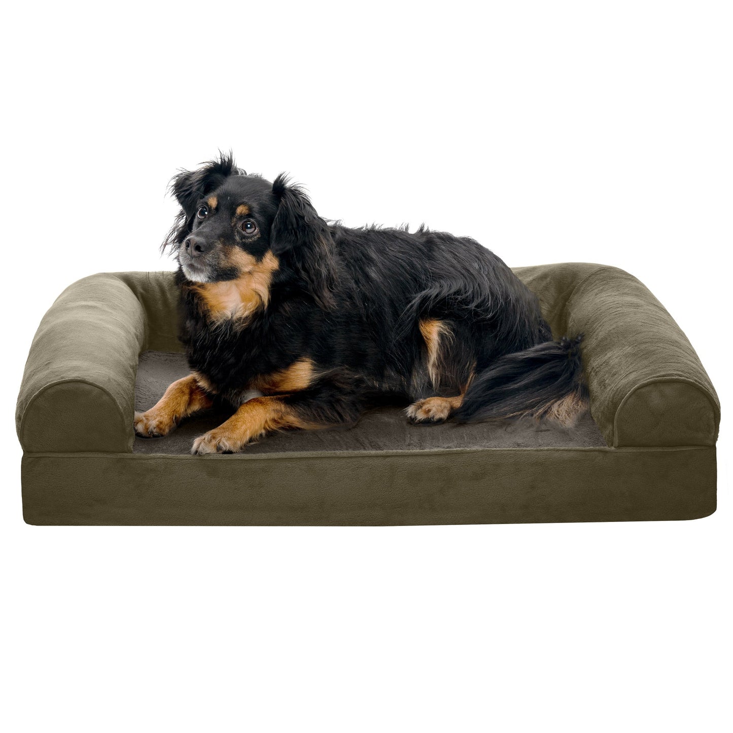 Sofa Dog Bed - Faux Fur & Velvet