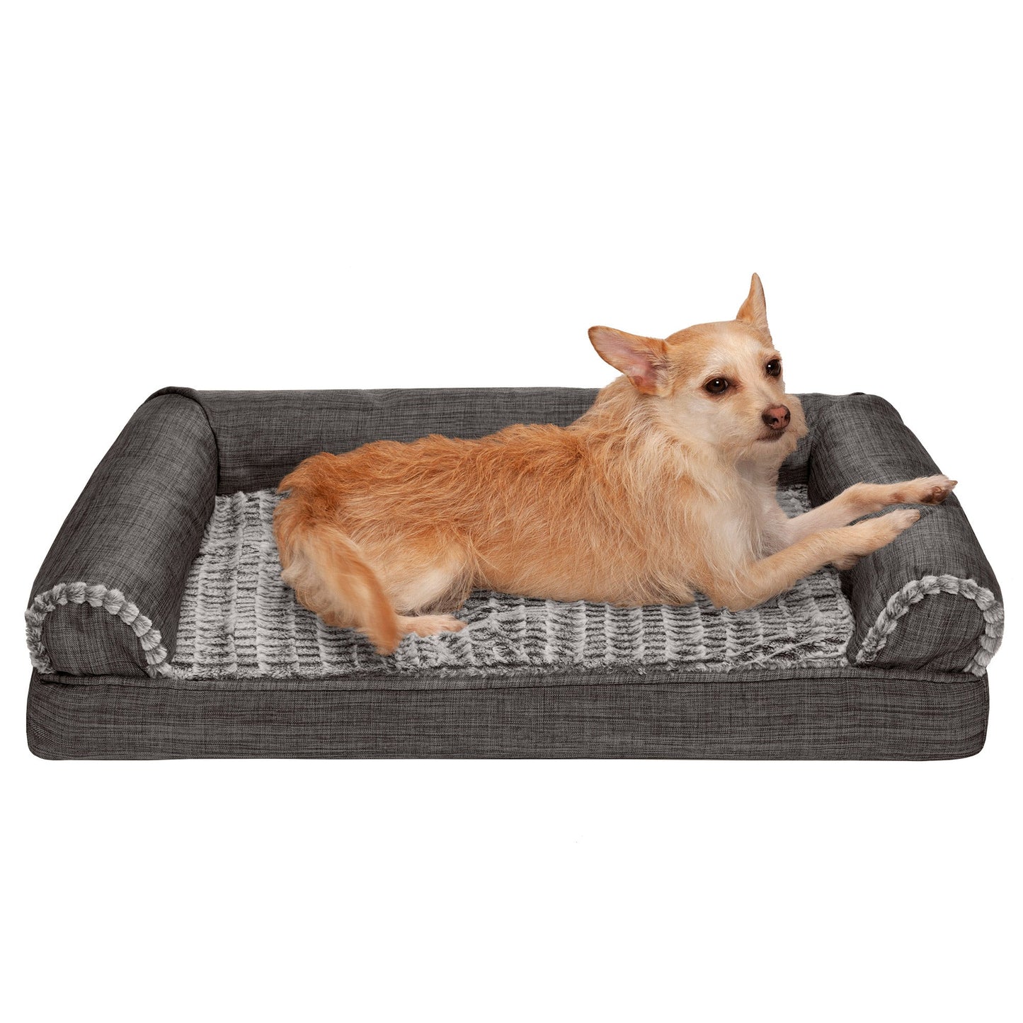 Sofa Dog Bed - Luxe Fur & Performance Linen