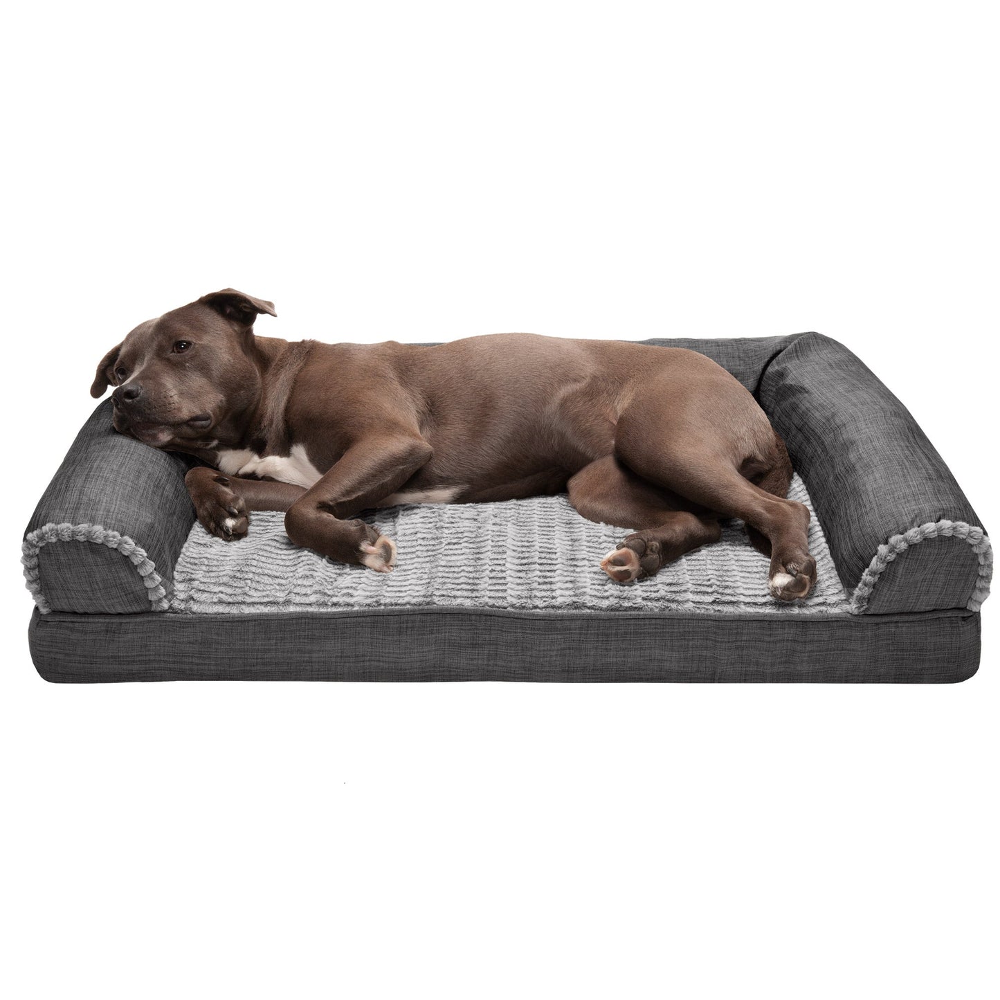 Sofa Dog Bed - Luxe Fur & Performance Linen