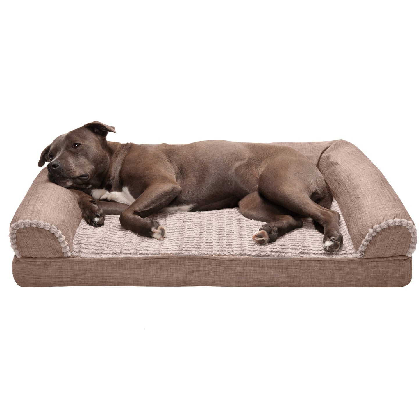 Sofa Dog Bed - Luxe Fur & Performance Linen