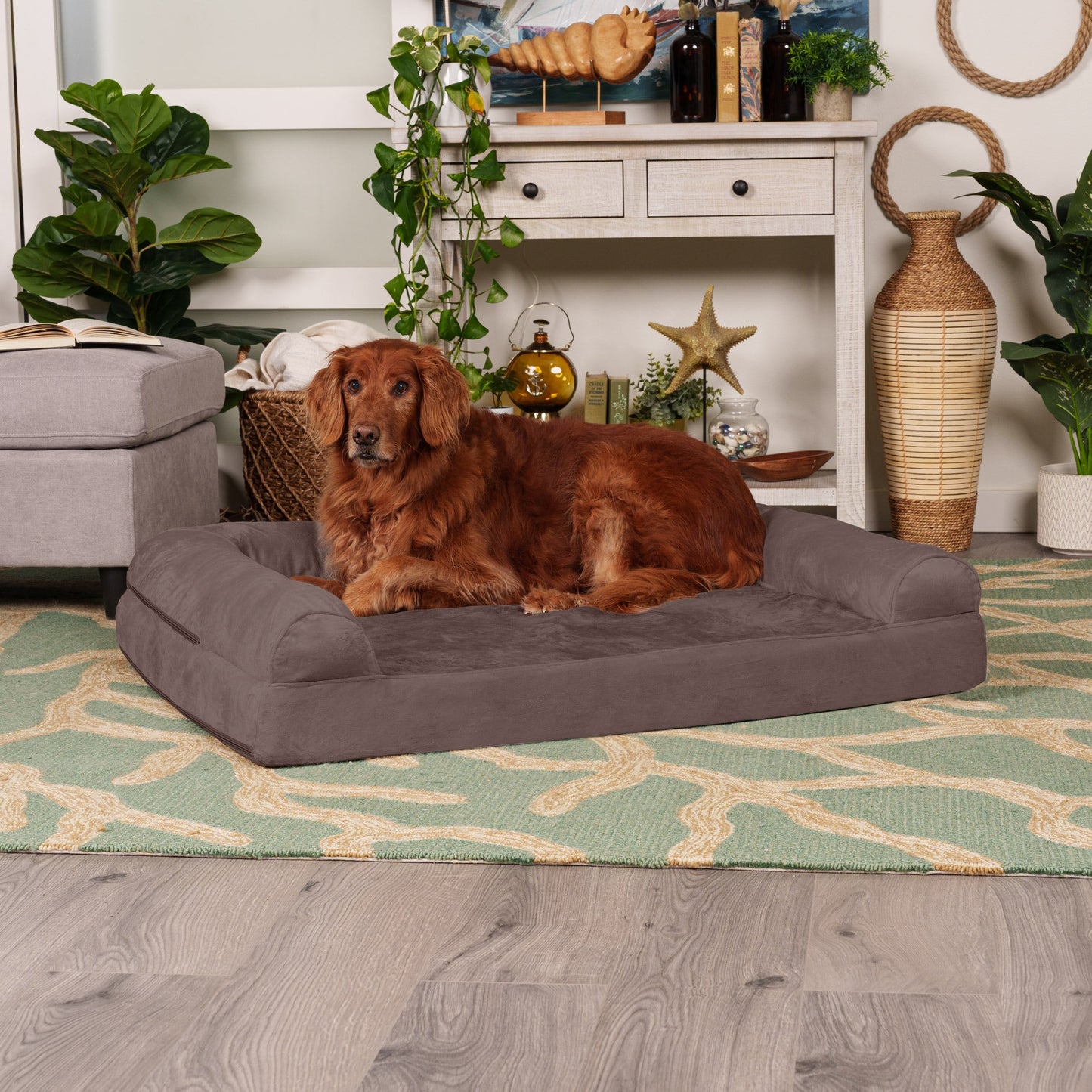 Sofa Dog Bed - Faux Fur & Velvet