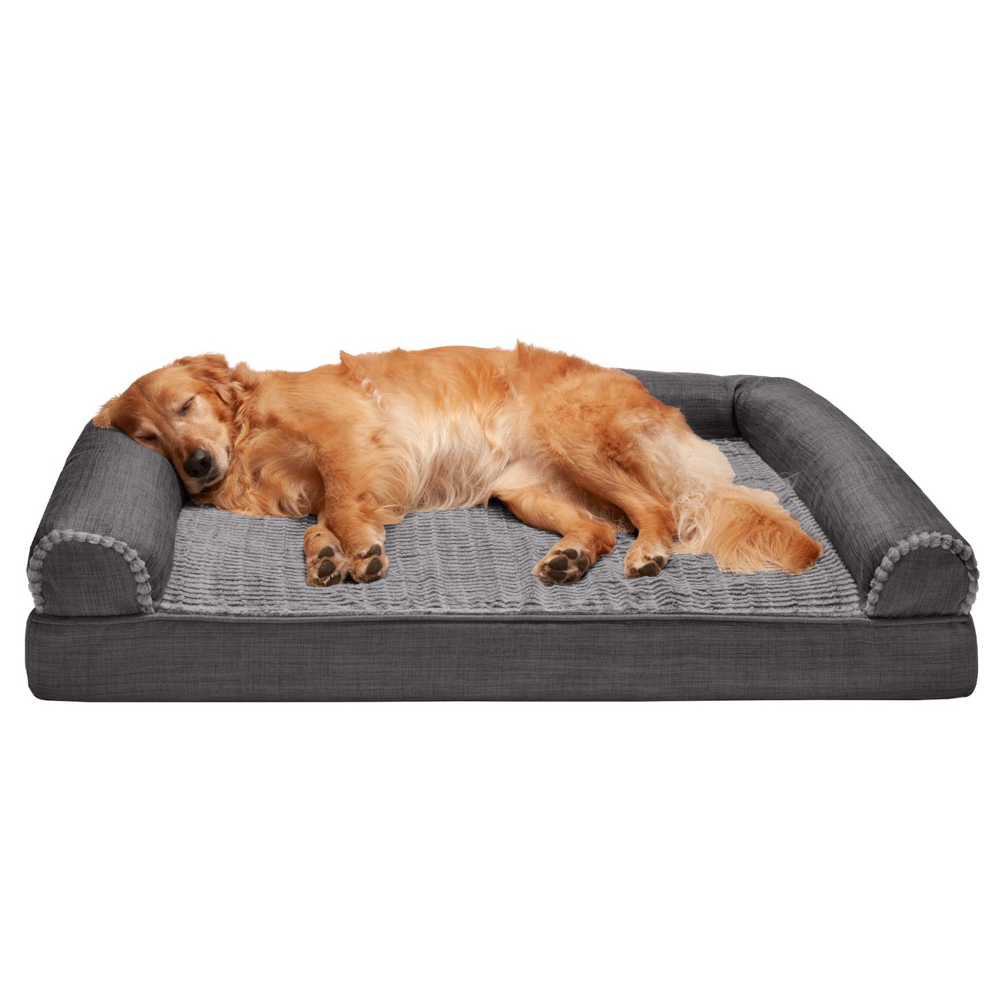 Sofa Dog Bed - Luxe Fur & Performance Linen