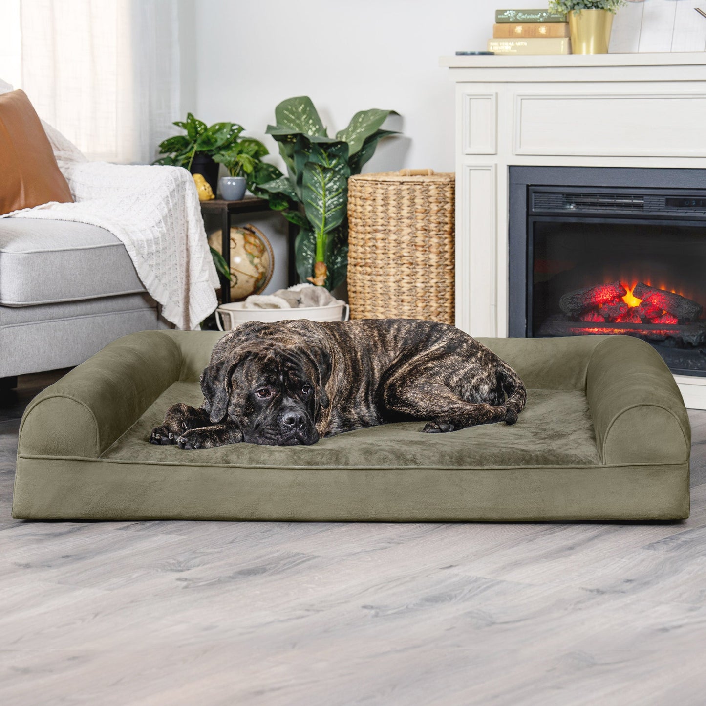 Sofa Dog Bed - Faux Fur & Velvet