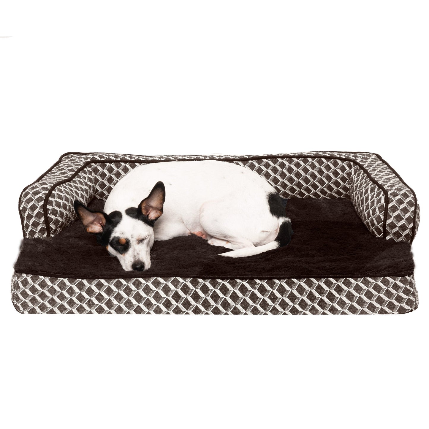 Sofa Dog Bed - Plush & Diamond Decor Comfy Couch