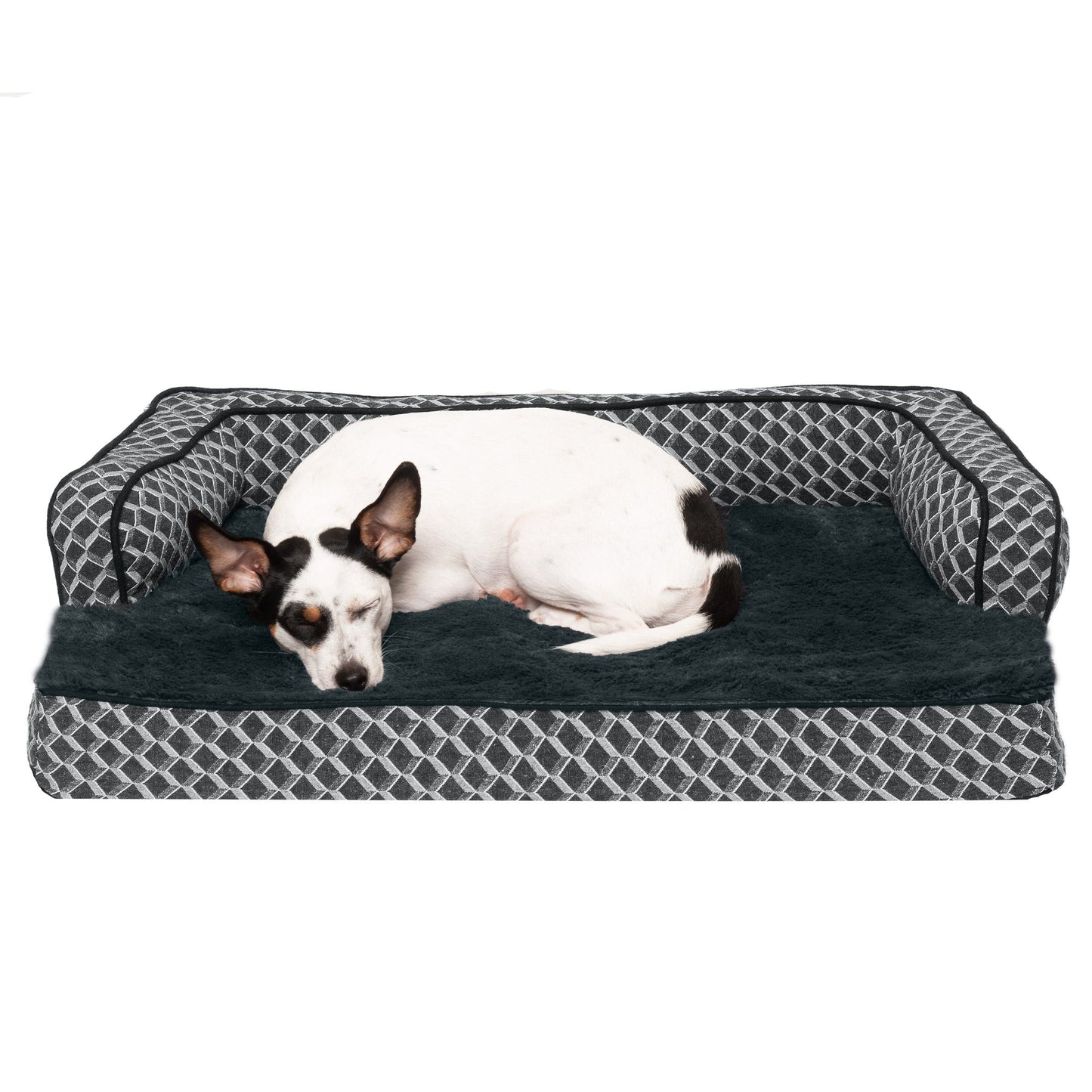Sofa Dog Bed - Plush & Diamond Decor Comfy Couch