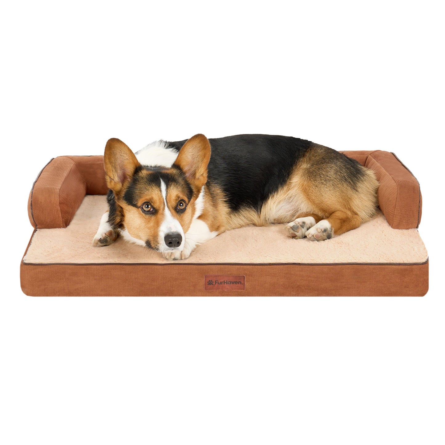 Plush & Cable Corduroy Comfy Couch Pet Bed