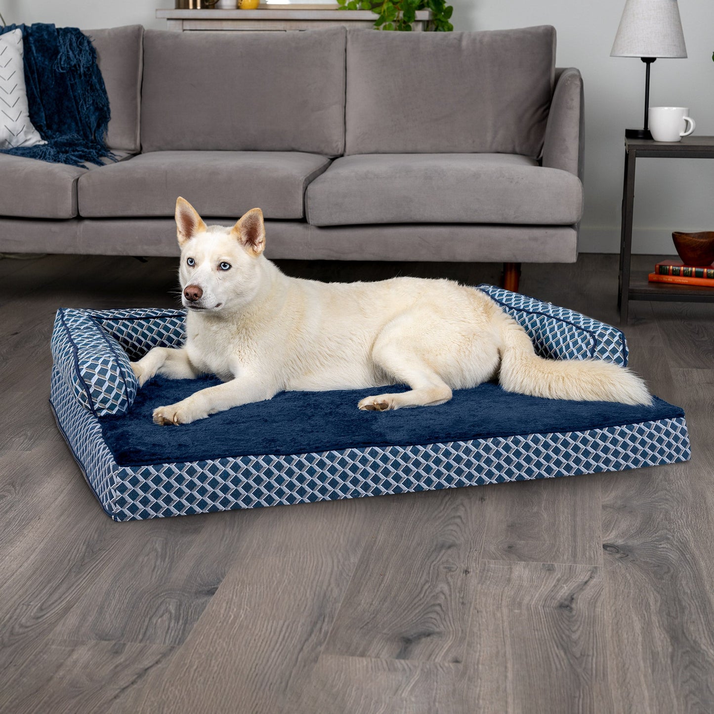 Sofa Dog Bed - Plush & Diamond Decor Comfy Couch