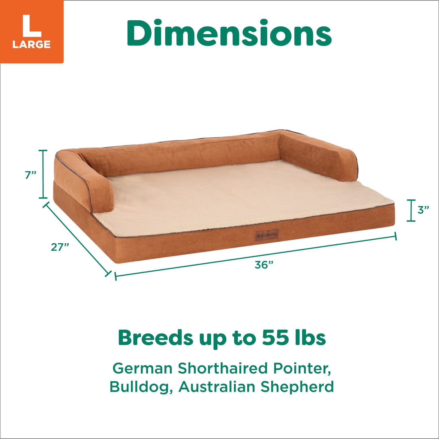 Plush & Cable Corduroy Comfy Couch Pet Bed