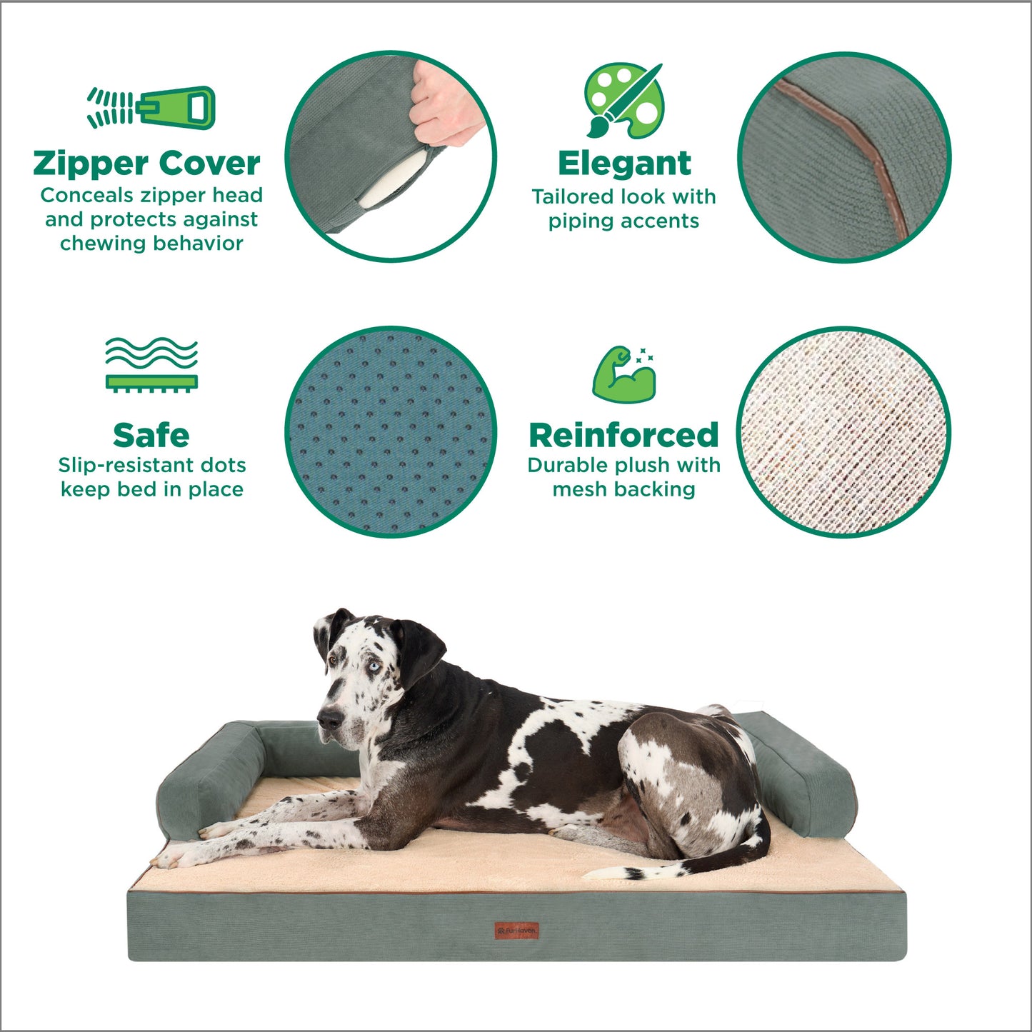 Plush & Cable Corduroy Comfy Couch Pet Bed