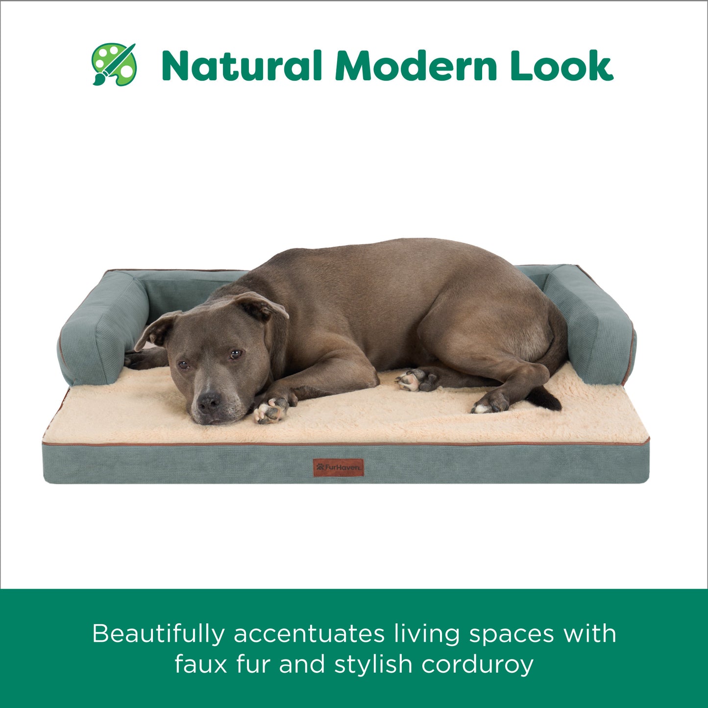 Plush & Cable Corduroy Comfy Couch Pet Bed