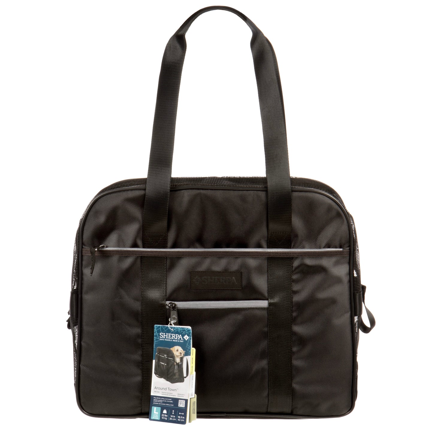 Around Town Fashionable Pet Tote for Cats & Dogs, Black, Large