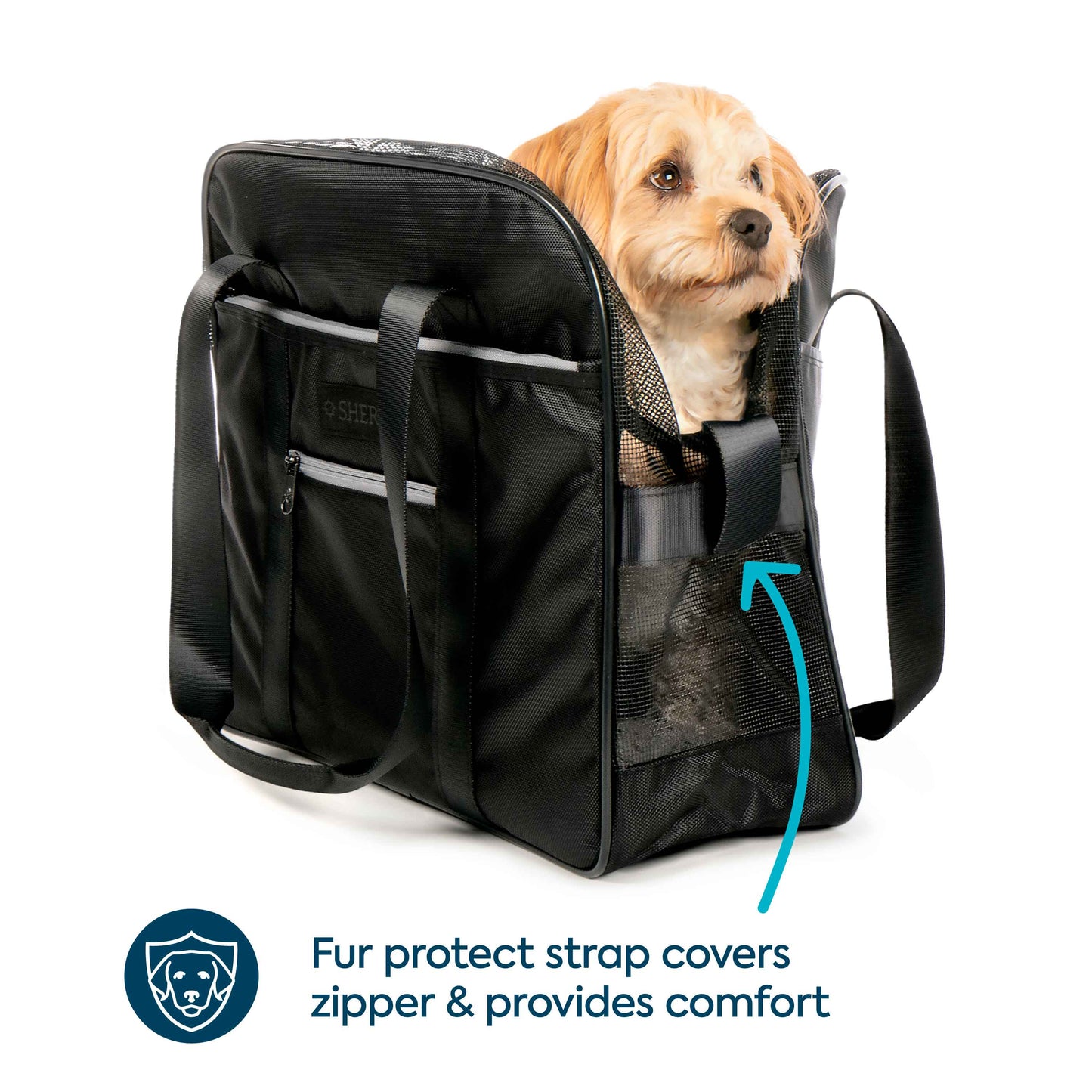 Around Town Fashionable Pet Tote for Cats & Dogs, Black, Large