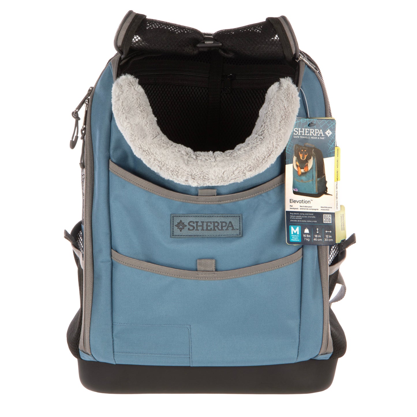Elevation Pet Backpack for Cats & Dogs, Blue, Medium
