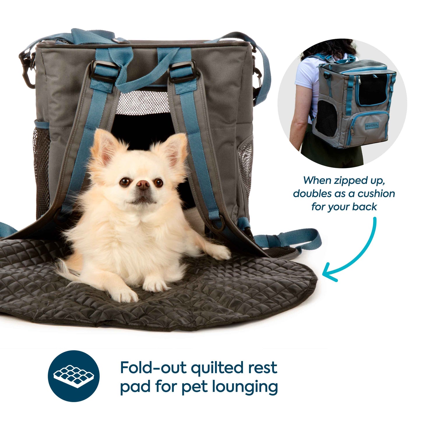 Trek Tote 2-in-1 Pet Backpack & Tote for Cats & Dogs, Medium