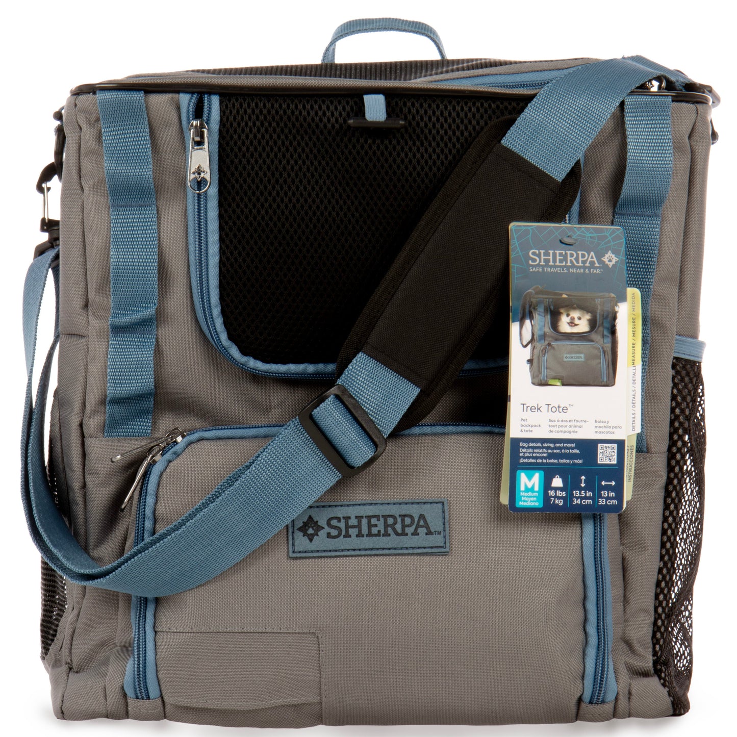 Trek Tote 2-in-1 Pet Backpack & Tote for Cats & Dogs, Medium