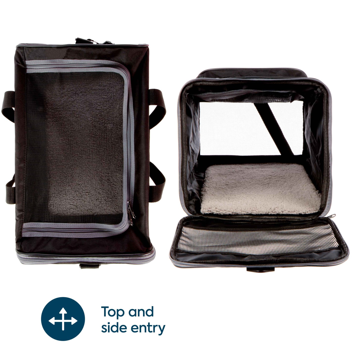 Essential Soft Sided Pet Carrier for Cats & Dogs, Black, Large