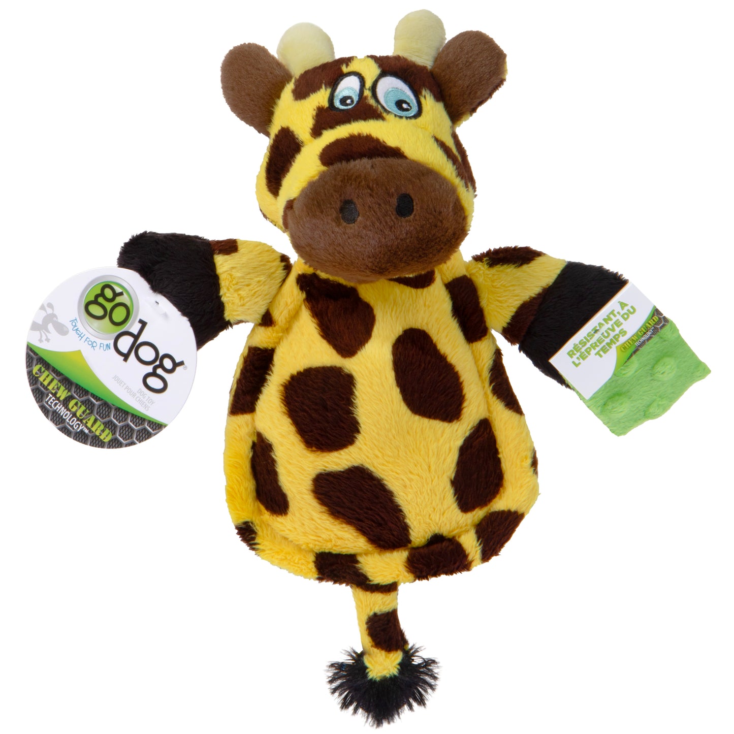 Silent Squeak Flattie Giraffe Plush Dog Toy
