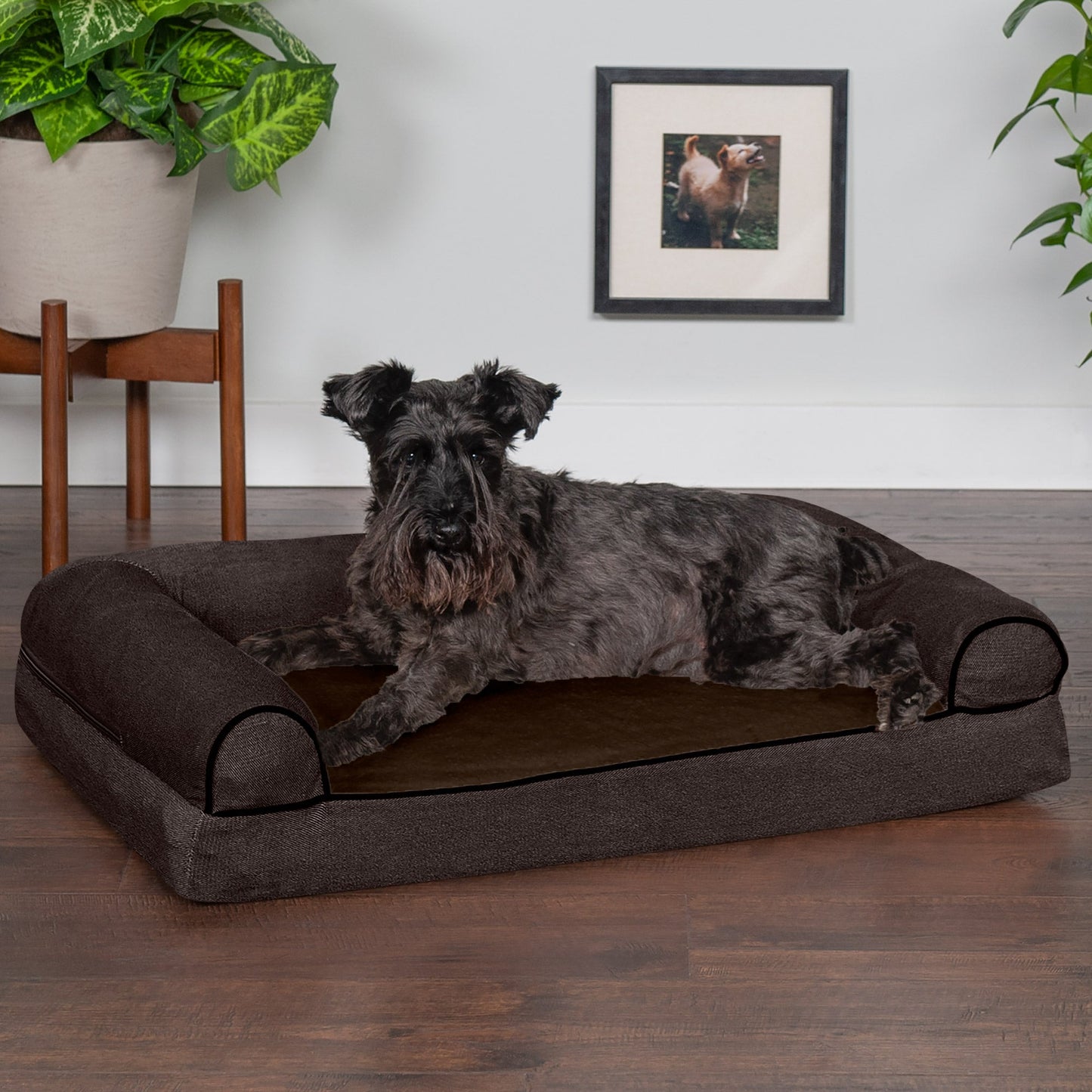 Sofa Dog Bed - Faux Fleece & Chenille