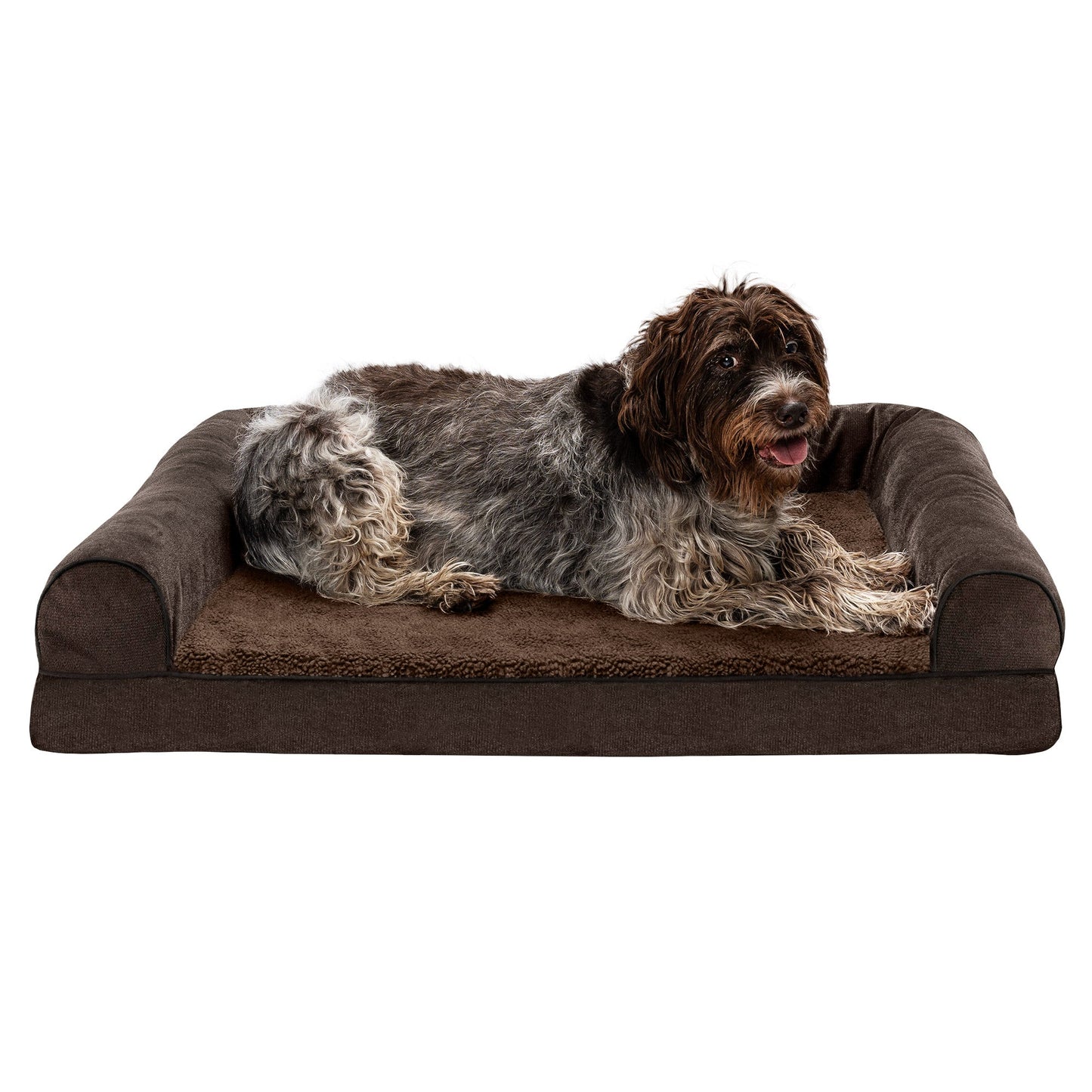 Sofa Dog Bed - Faux Fleece & Chenille